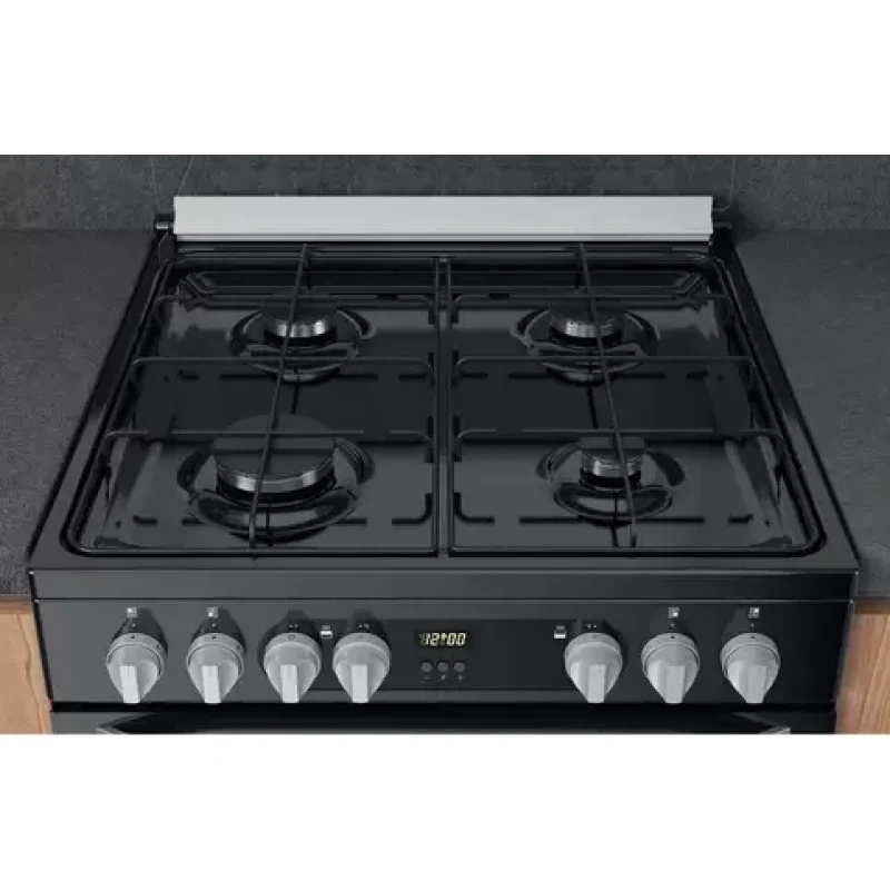 Hotpoint HDM67G9C2CB/UK - Black 4 Zone Dual Fuel Cooker - Catalytic cleaning - A/A energy - Image 3
