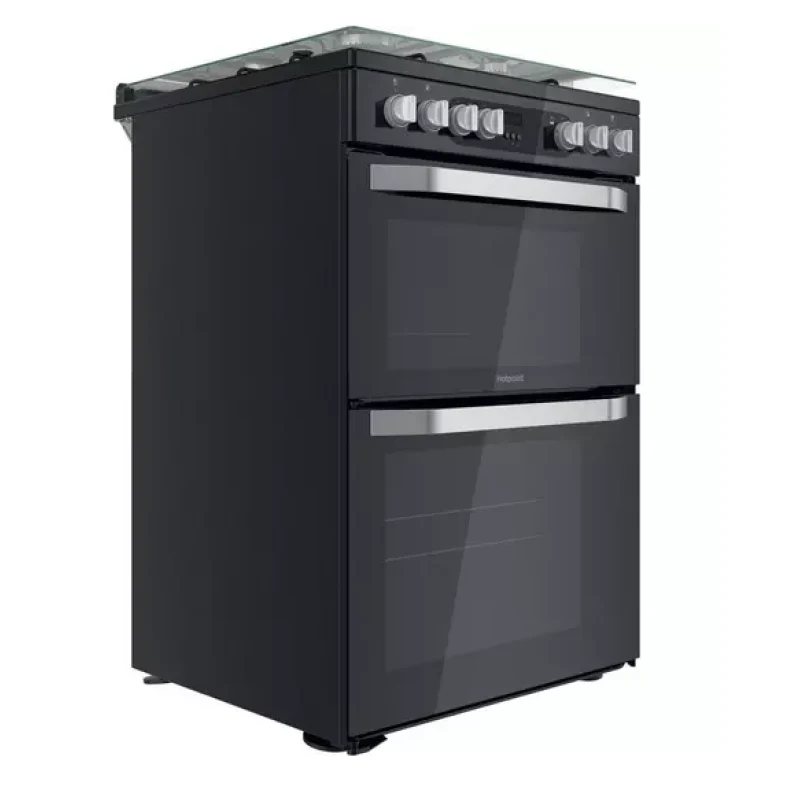 Hotpoint HDM67G9C2CB/UK - Black 4 Zone Dual Fuel Cooker - Catalytic cleaning - A/A energy - Image 4
