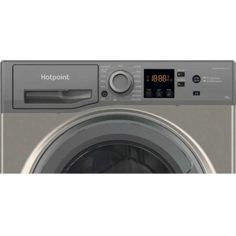 Hotpoint NSWF 7469 GG UK - Graphite Freestanding 7KG Washing Machine - 1400 RPM - A energy - Image 2