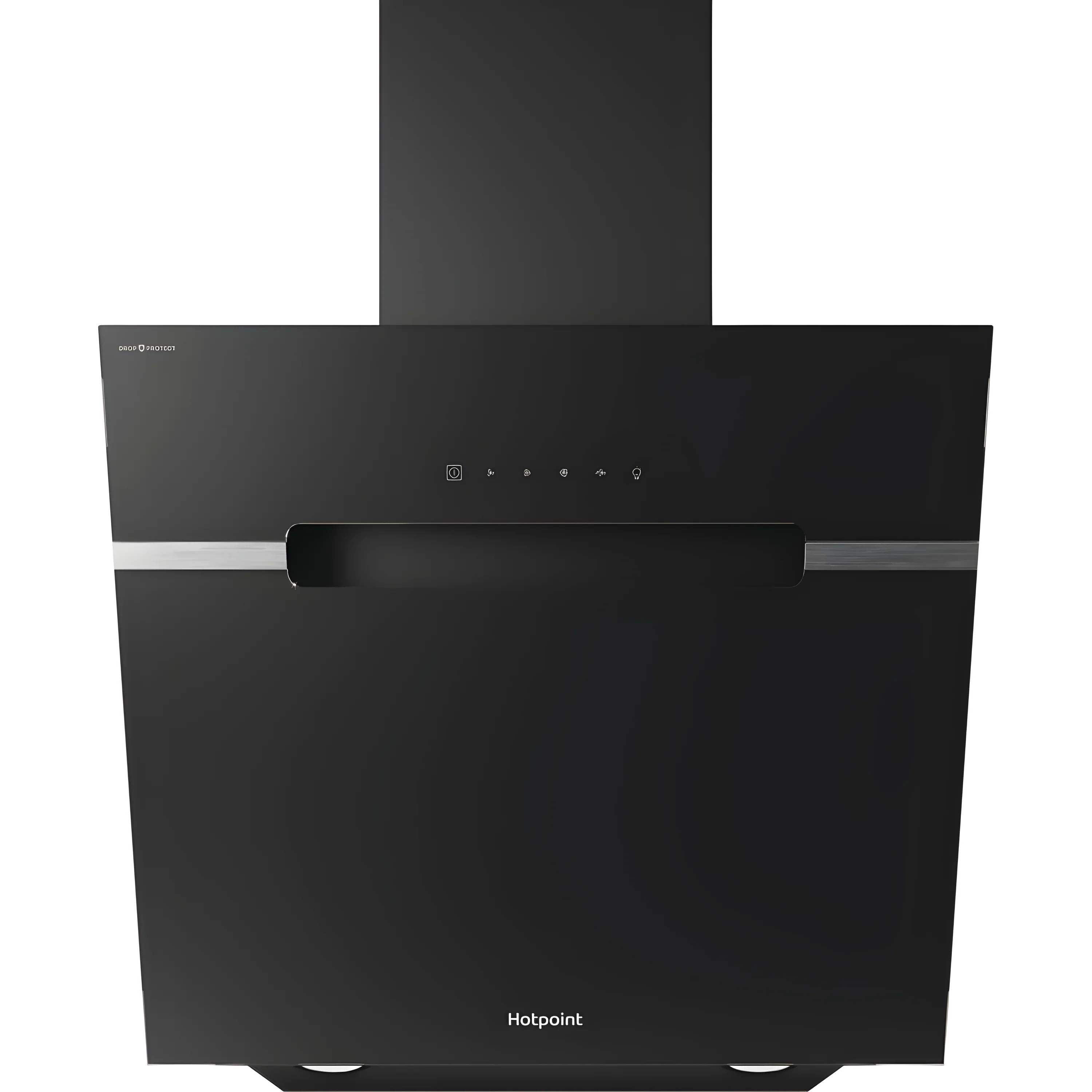 Hotpoint PHVS 61F LT DP K - Black 60cm Chimney Cooker Hood - 580 m³/h - A Energy Rated