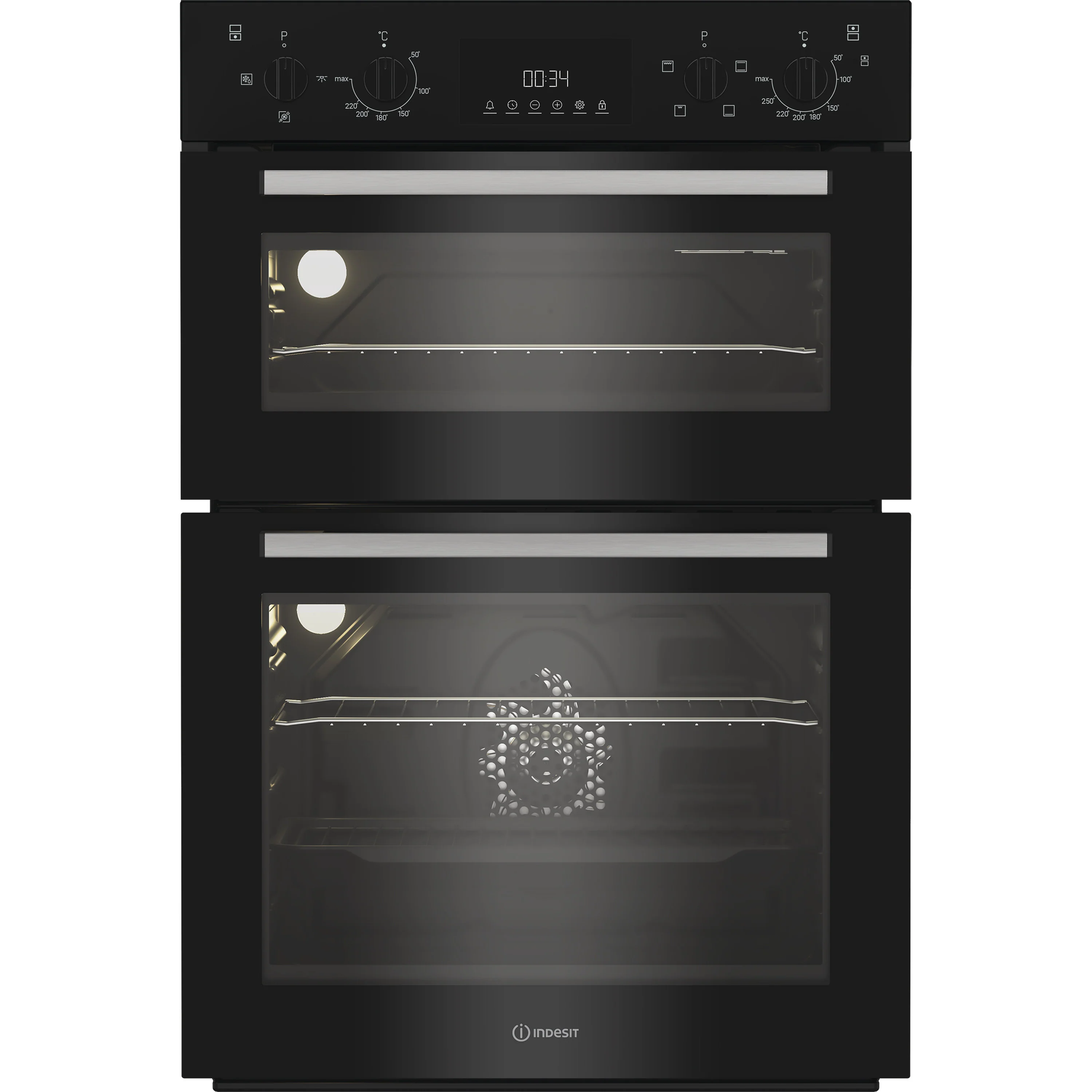 Indesit DII 10D B - Black Double Oven - 105L - A Energy