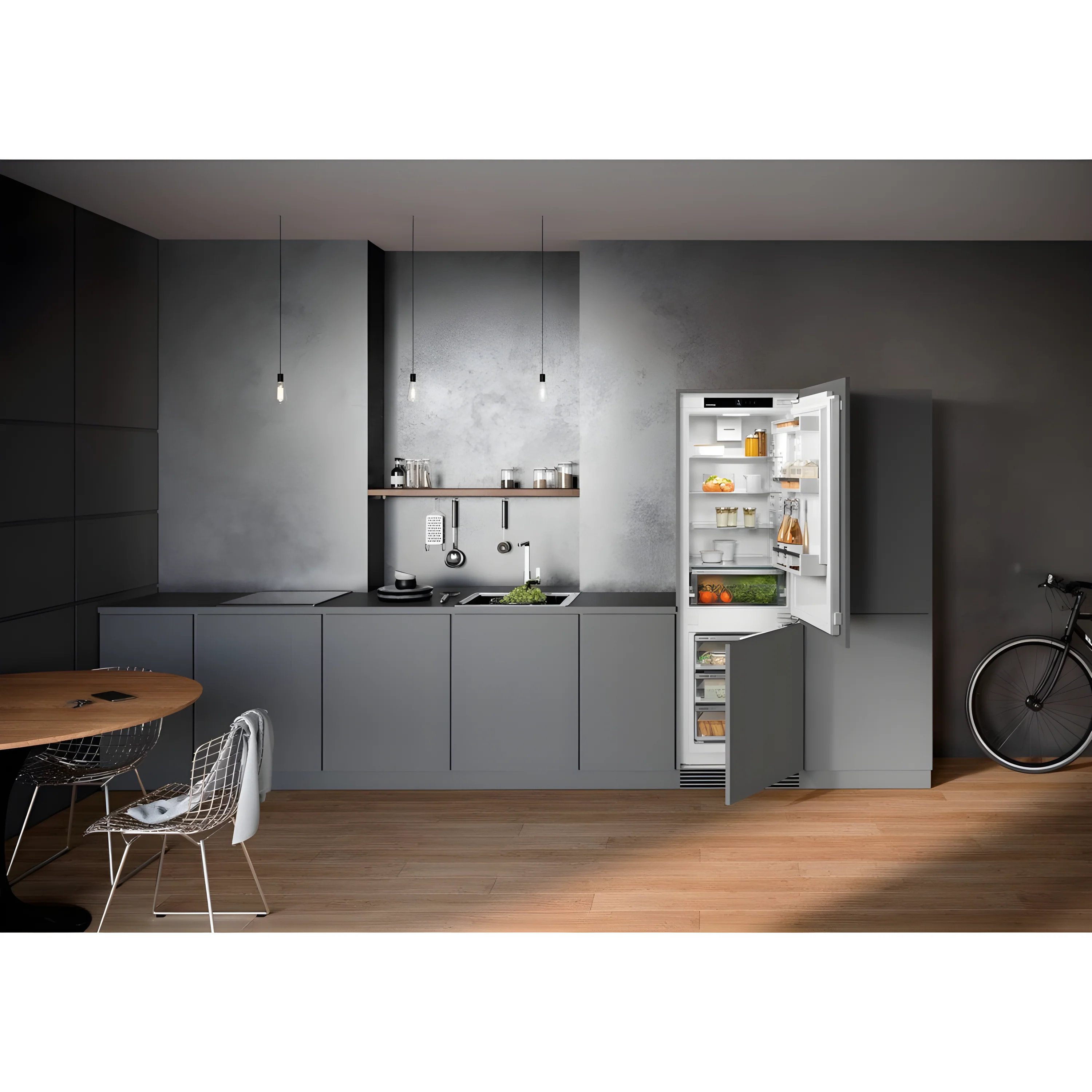 Liebherr ICNe5103 - Stainless Steel Integrated Fridge Freezer - 253L Total Capacity - 70/30 Split - E Energy Rating - Image 4