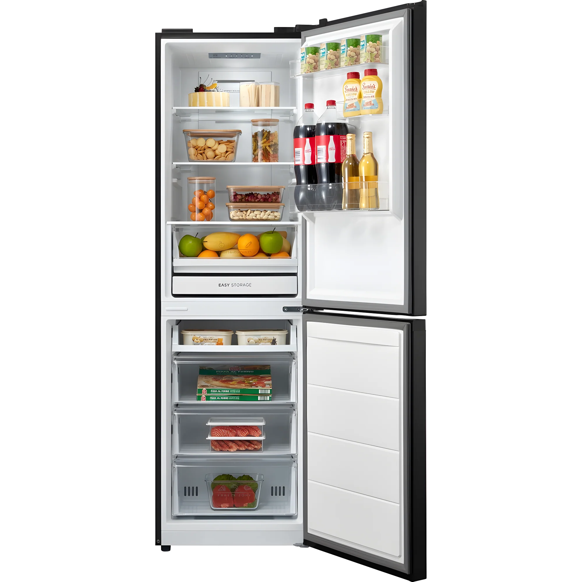 Midea MDRB379FGD30 - Black Fridge Freezer - 273L 60/40 Total No Frost - D Rated - Image 2