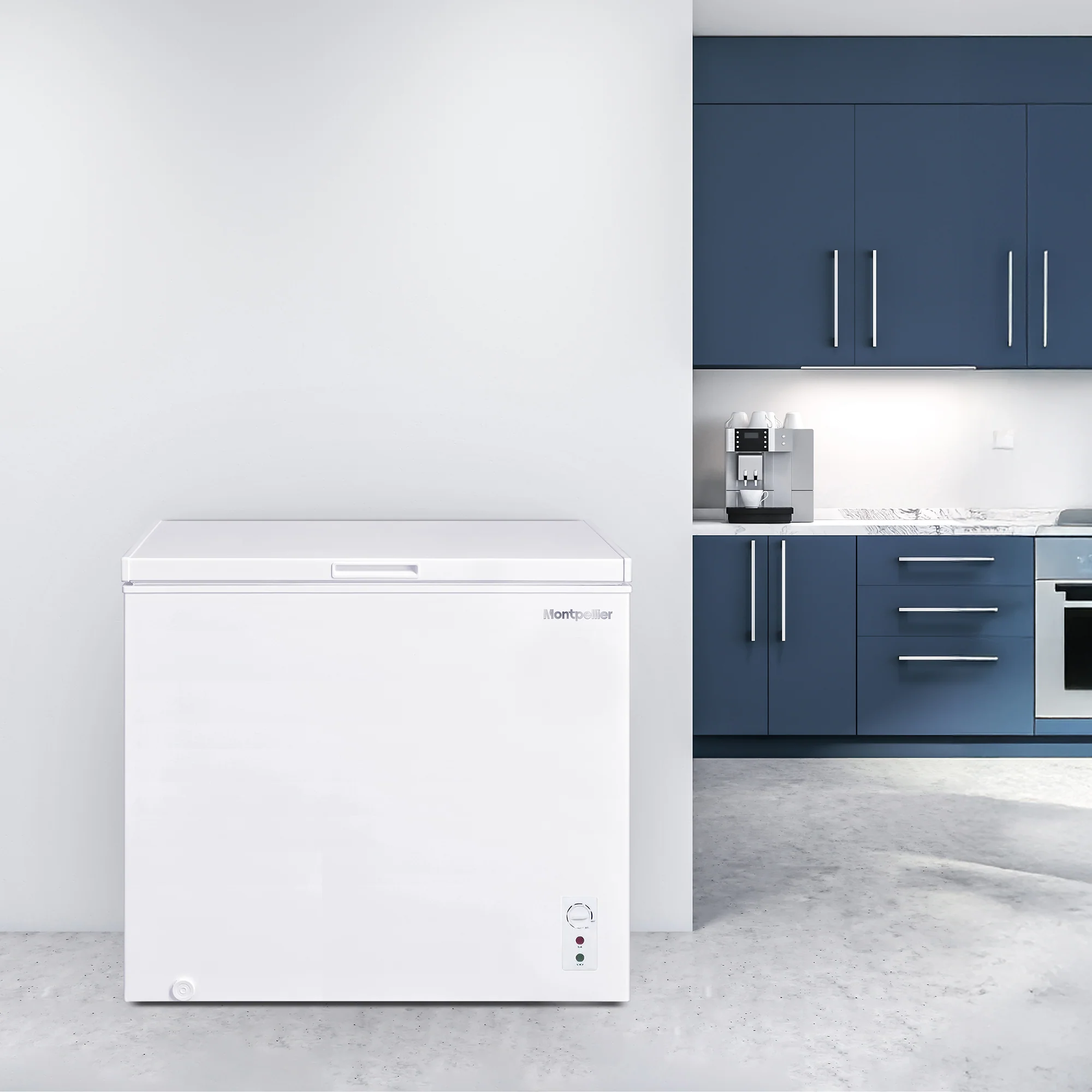 Montpellier MDACF194W - White 194L Chest Freezer - Garage Safe - E Energy - Image 3