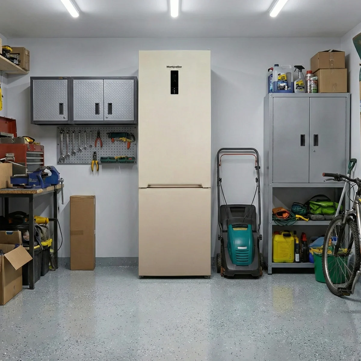 Montpellier MDANF201C - Tall Cream 327L No Frost - Garage Safe Fridge Freezer - E Energy Rating - Image 5