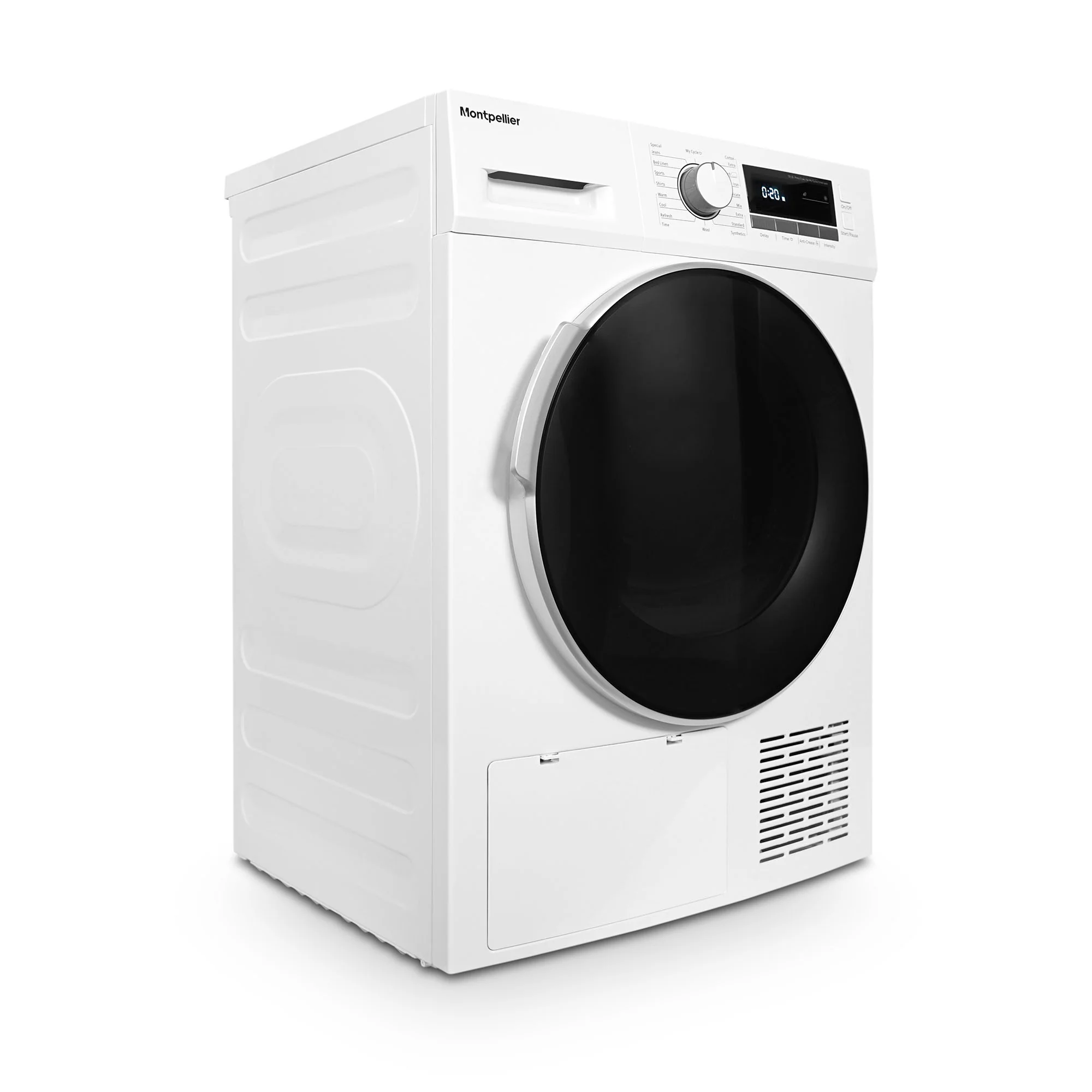 Montpellier MHP8SDW - White 8KG Heat Pump Tumble Dryer - Sensor Dry - A++ energy - Image 3