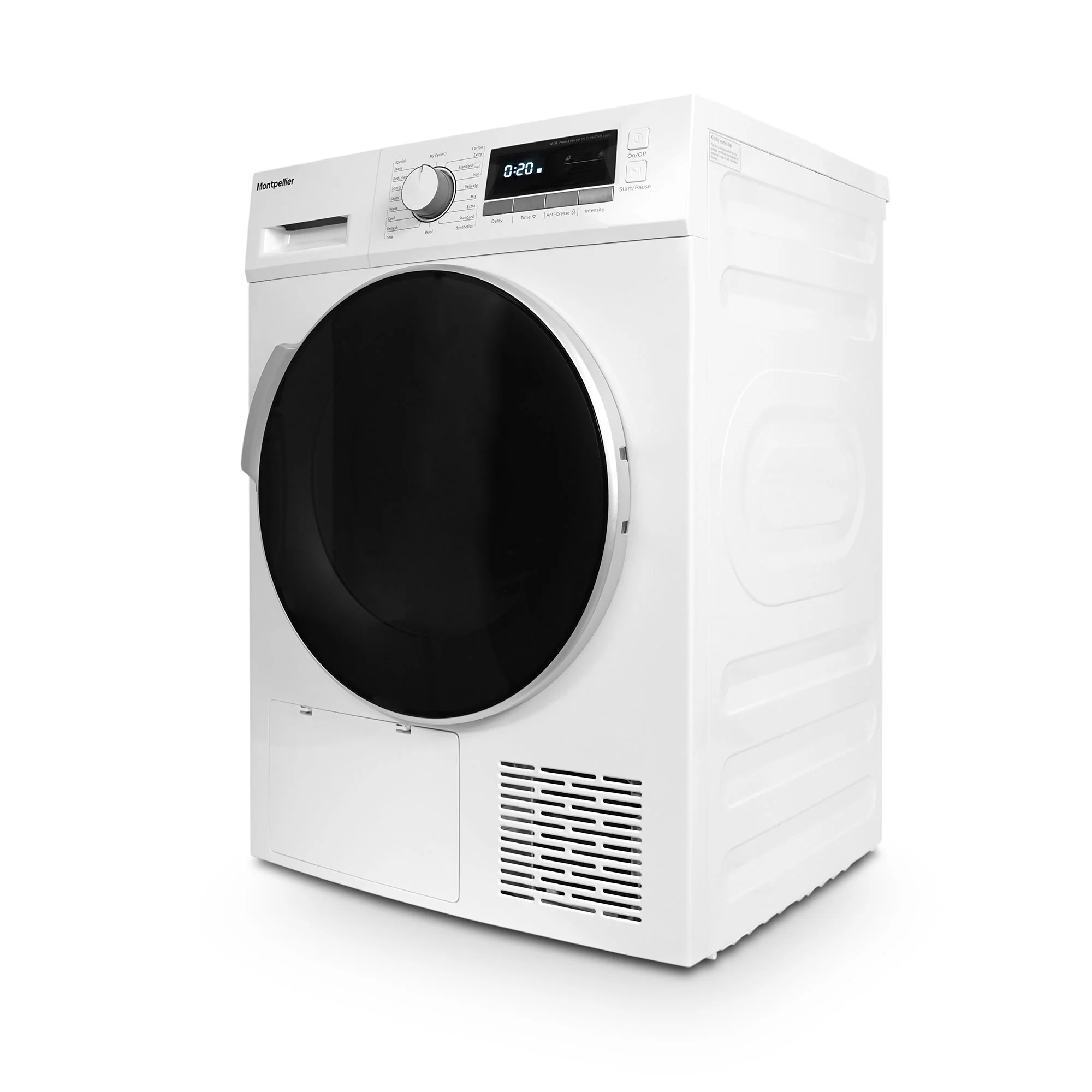 Montpellier MHP8SDW - White 8KG Heat Pump Tumble Dryer - Sensor Dry - A++ energy - Image 4