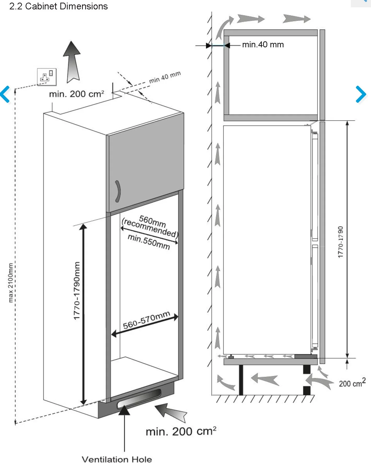 Montpellier MIFF550FF - White Integrated Frost Free Fridge Freezer - 230 Litres - Energy Rating E - Image 11