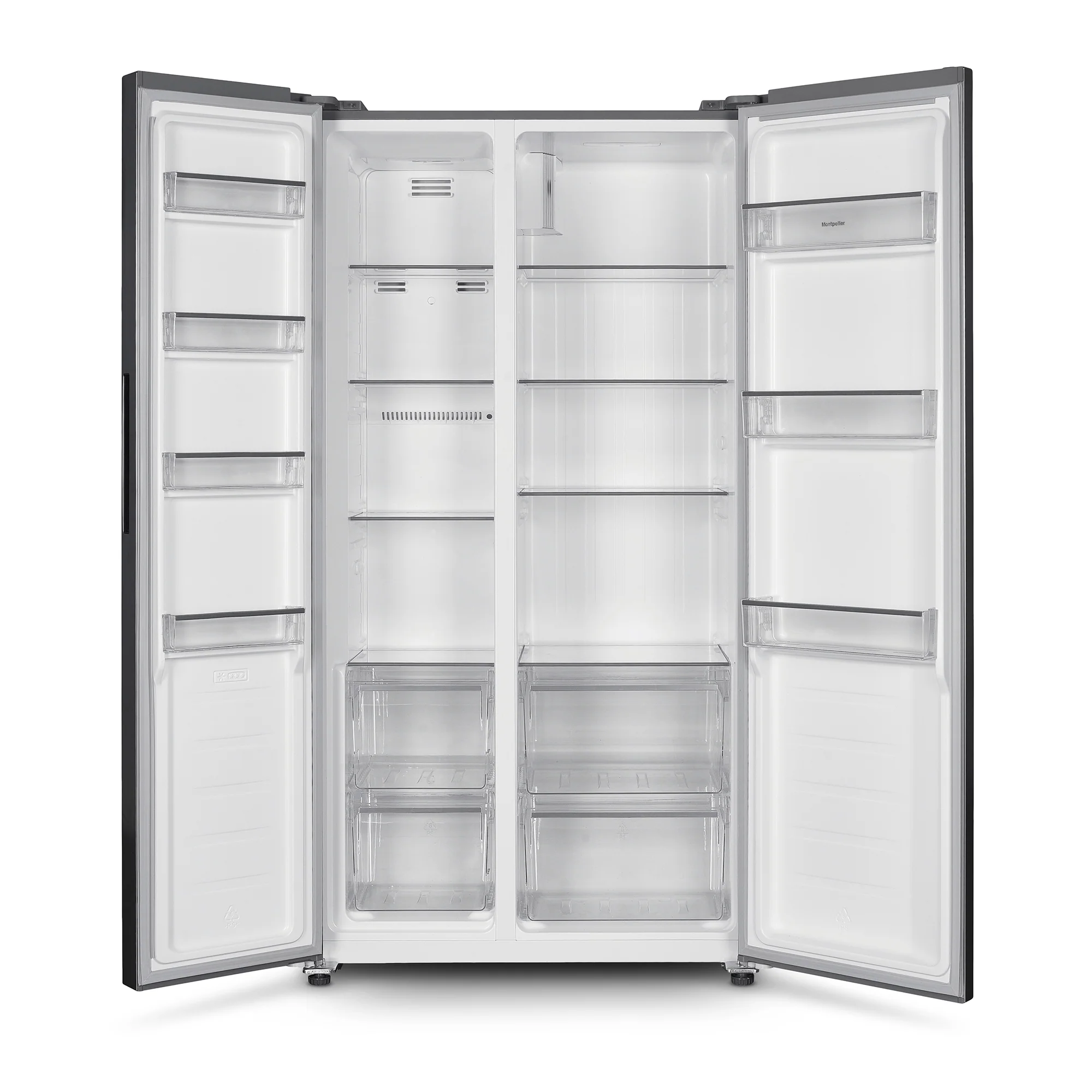 Montpellier MSBS442X - Inox American Style Side by Side Fridge Freezer - 442L - E Energy Rating - Image 2