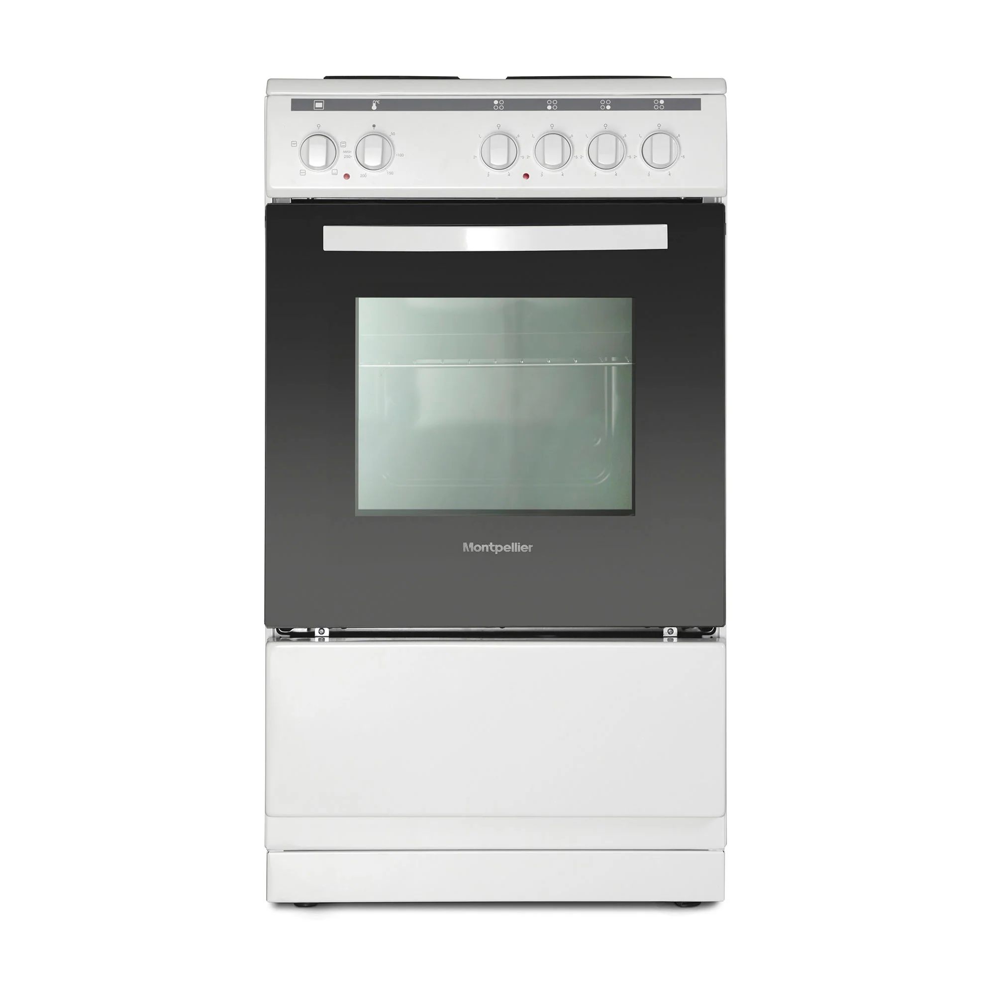 Montpellier MSE46W - White 50cm Electric Cooker - 55L Capacity - A Energy Rating