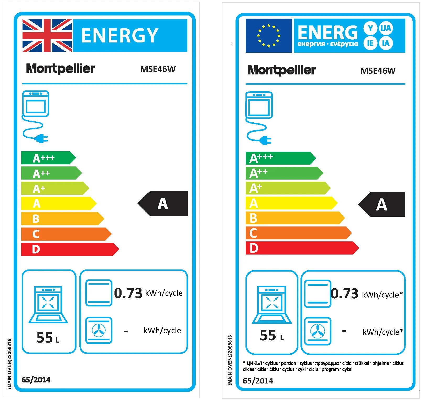 Montpellier MSE46W - White 50cm Electric Cooker - 55L Capacity - A Energy Rating - Image 6