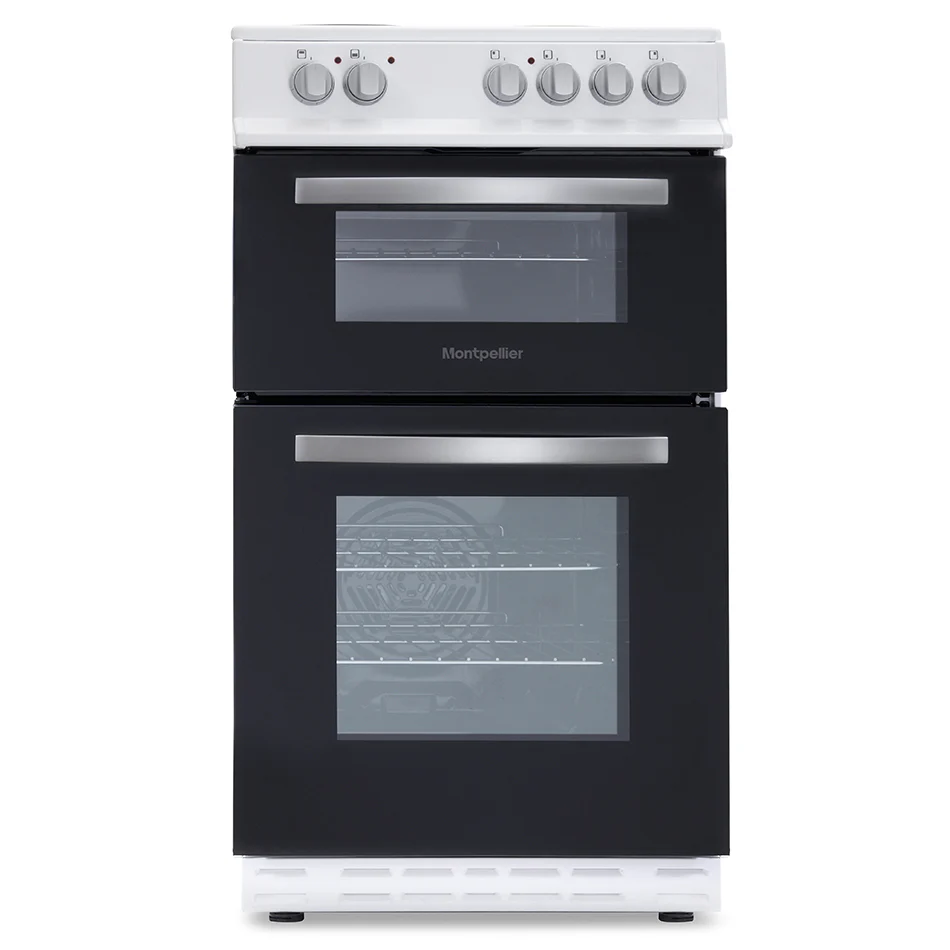 Montpellier MTE50FW - White Electric Cooker - Twin Cavity - 50cm - B Energy Rating