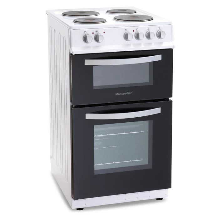 Montpellier MTE50FW - White Electric Cooker - Twin Cavity - 50cm - B Energy Rating - Image 2