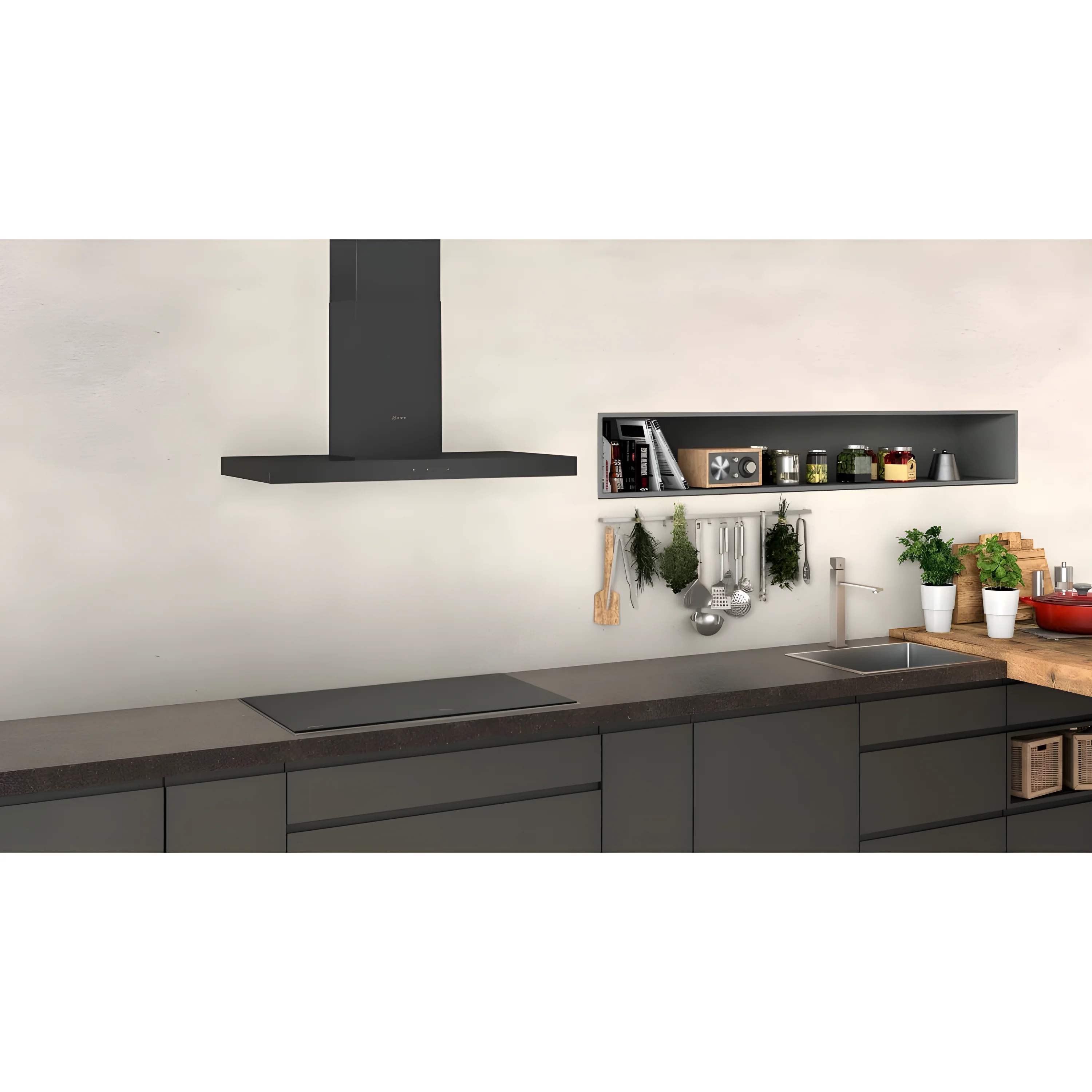Neff D94BHM1S5B N50 - Black 90cm Chimney Cooker Hood - 372 m3/h Extraction - B Energy - Image 4