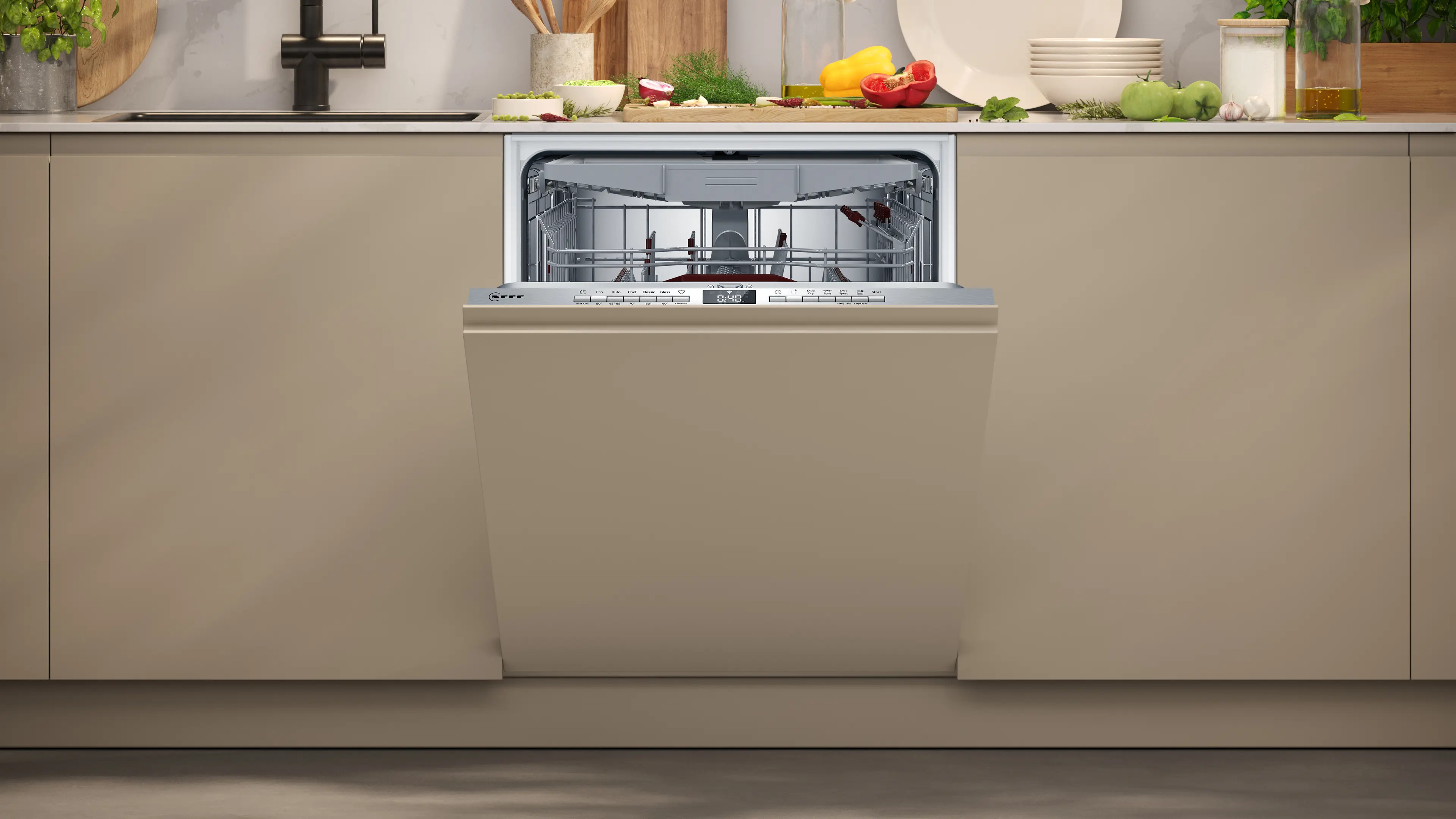 Neff S195HCX17G - Fully Integrated Dishwasher 60cm - Chef 70°C Programme - C Energy - Image 2