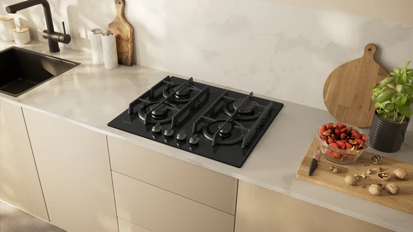 Neff T26PIP4S0 - Black Gas Hob - 4 Burners - FlameSelect - Image 2