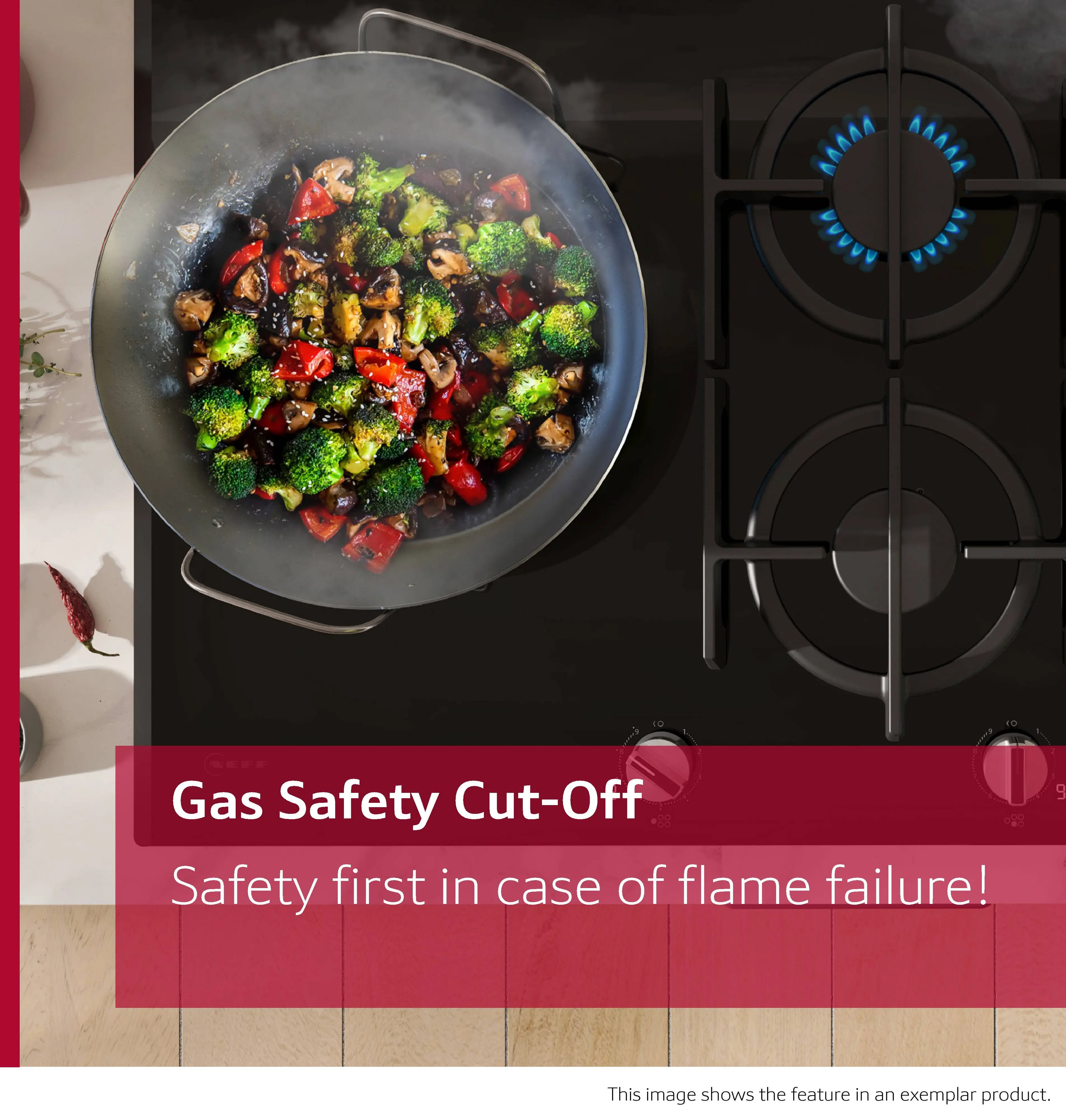 Neff T27CIQ8S0 - Black Gas Hob - 75cm - 5 Cooking Zones - Image 7