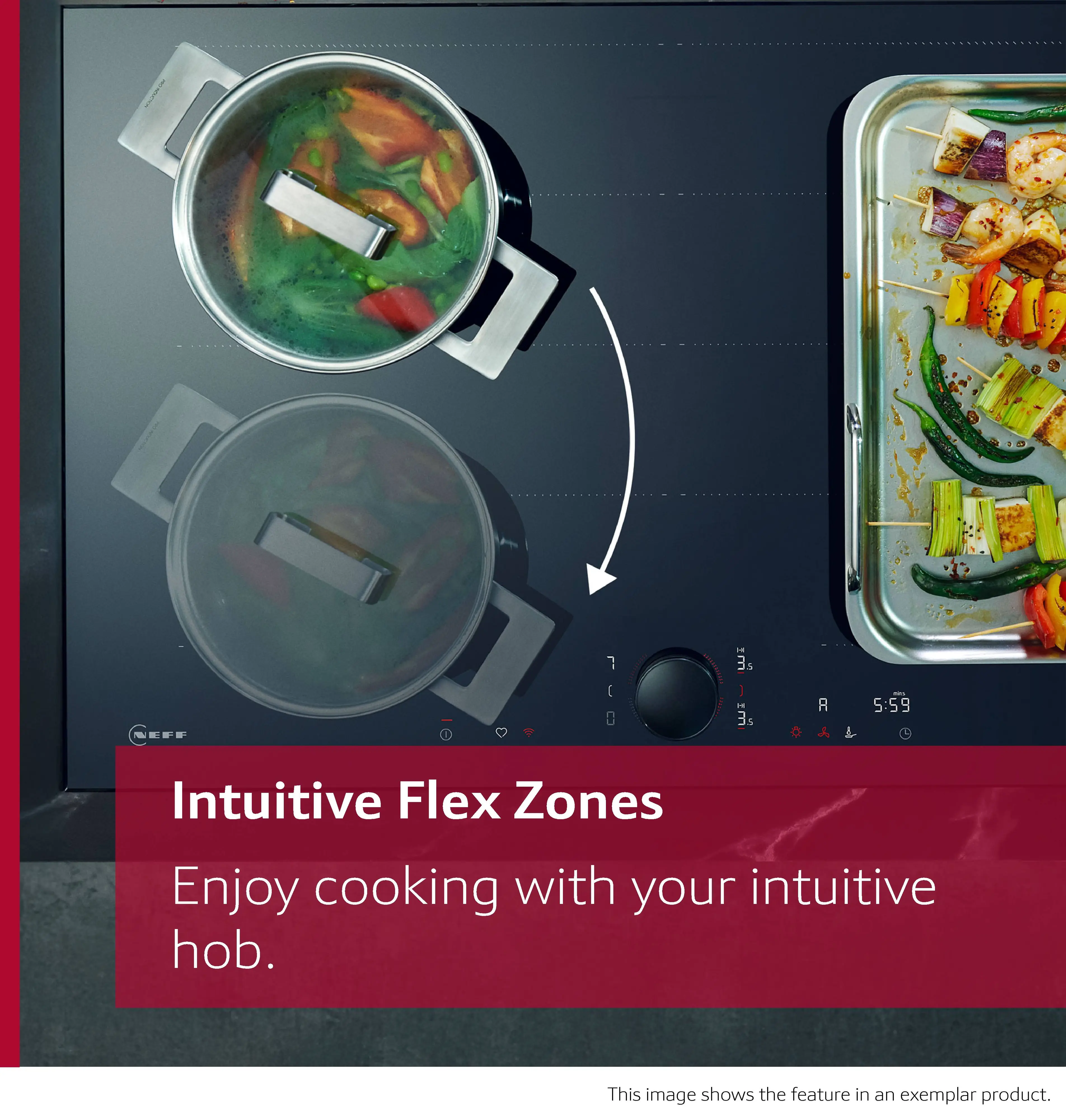 Neff V68YYX4C0 Induction Hob with Integrated Ventilation - 80cm Flex Design - 4 Zones - B Energy - Image 12