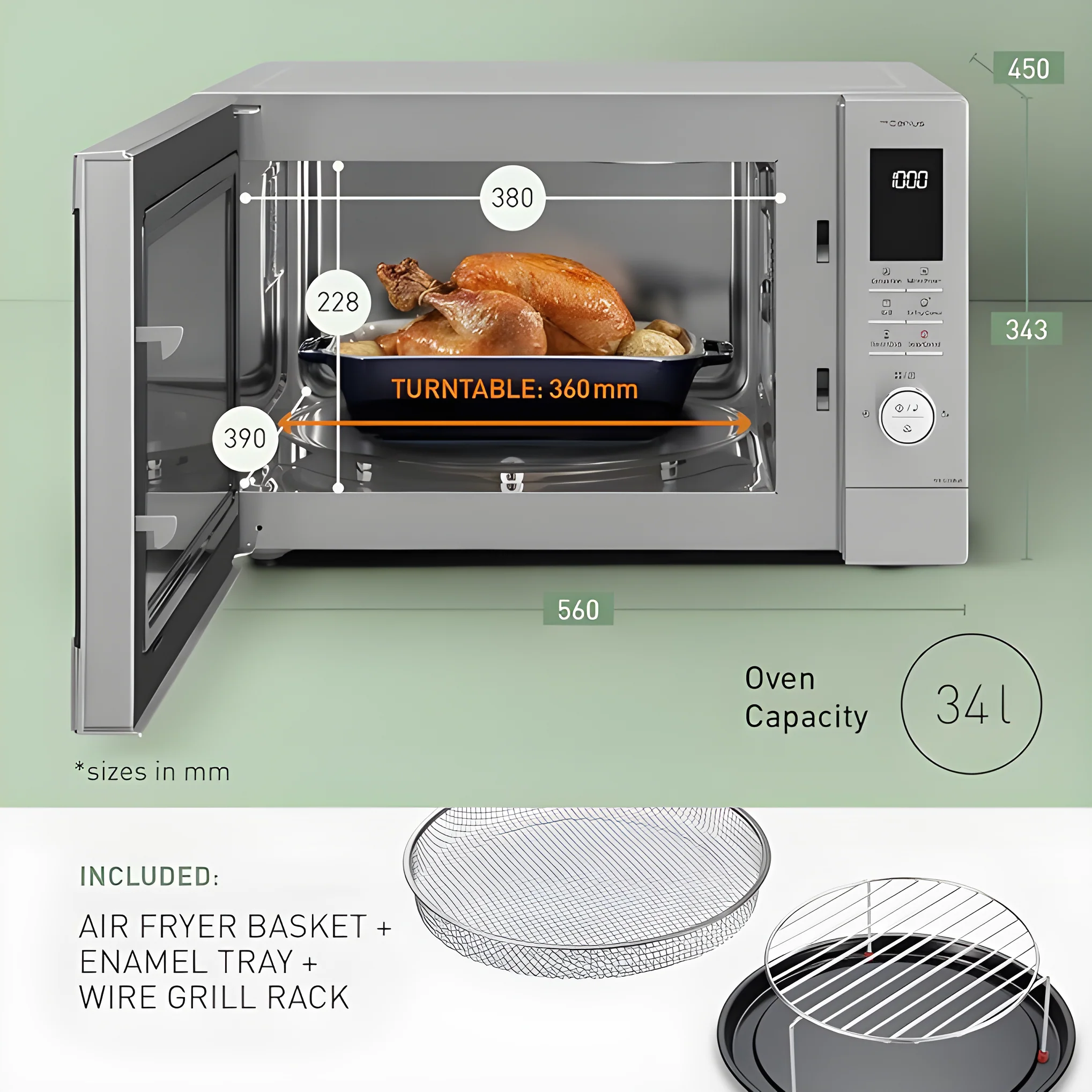 Panasonic NN-CD88QSBPQ - Stainless Steel 34L Combination Microwave - 4-in-1 with Air Fryer - Image 3