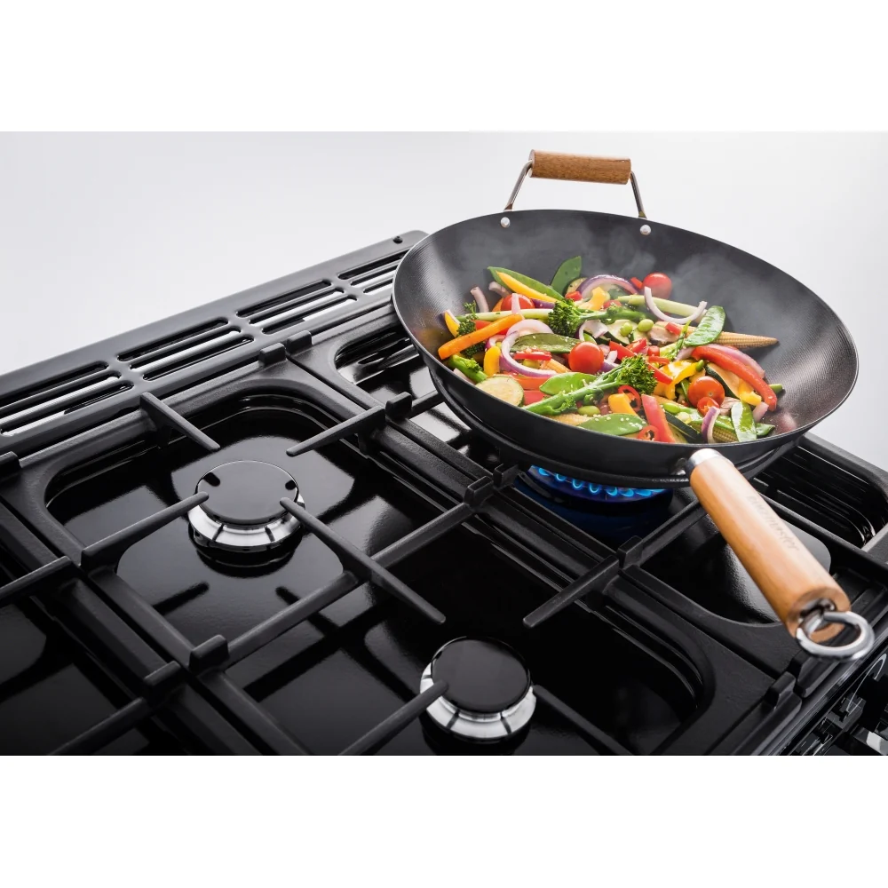 Rangemaster CLDL90DFPBOR/AB1  Classic Deluxe CLDL90DFPBOR/AB1 - Bordeaux/Antique Brass Range Cooker - Dual Fuel - A Energy Rating - Image 2