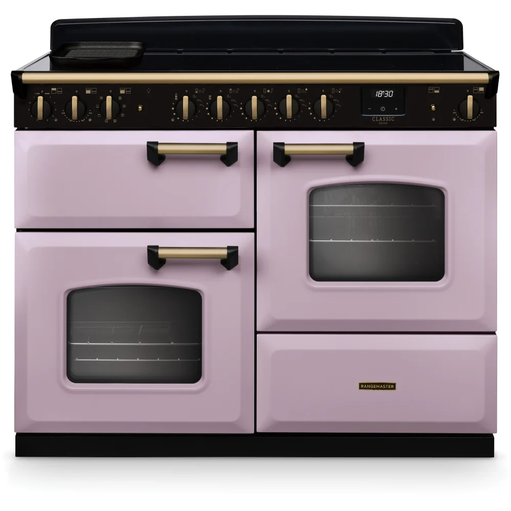 Rangemaster CLDLO110EIPHTH/AB1 Classic Deluxe - Heather/Antique Brass 110cm Range Cooker - Induction Hob - A Rated