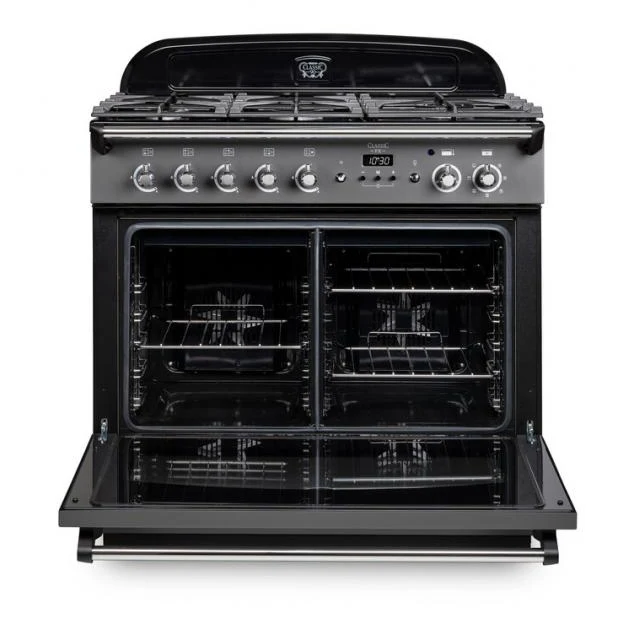 Rangemaster Classic FX CLAS90FXDFFMG/B - Mineral Green/Brass 90cm Range Cooker - Dual Fuel - A Rated - Image 3