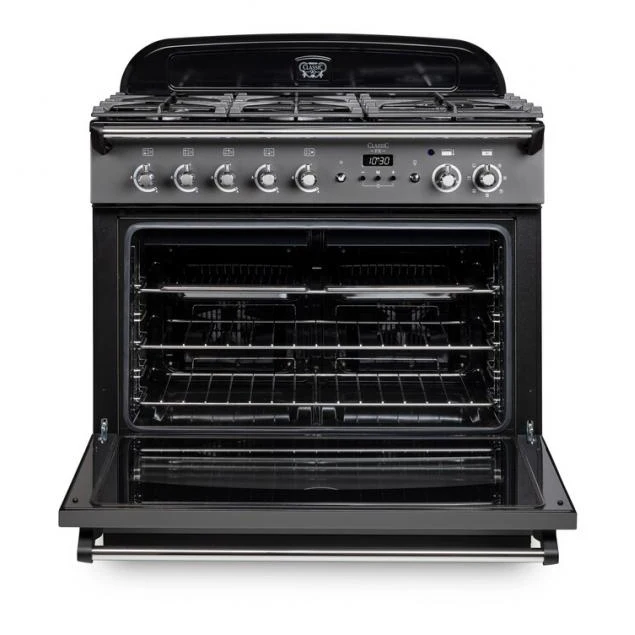 Rangemaster Classic FX CLAS90FXDFFMG/B - Mineral Green/Brass 90cm Range Cooker - Dual Fuel - A Rated - Image 4