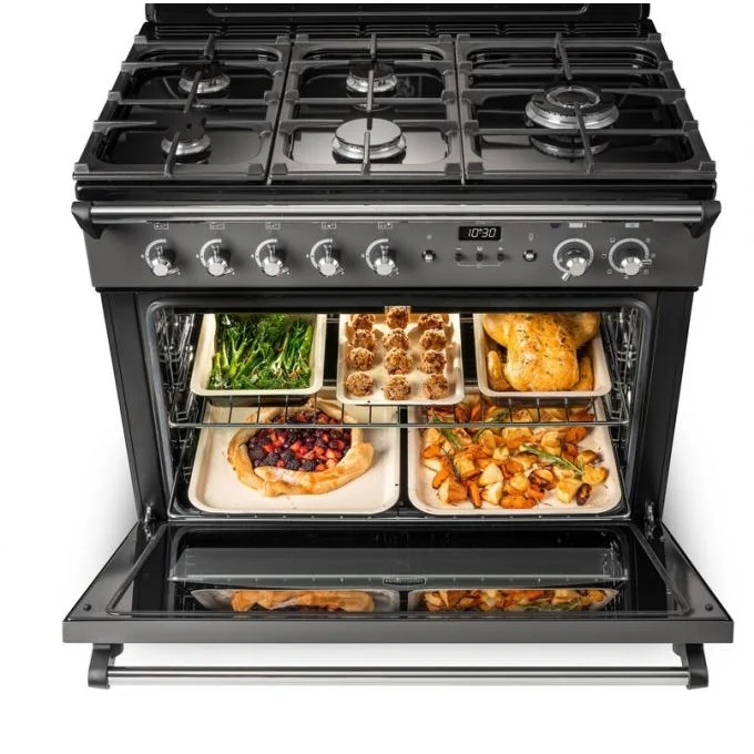 Rangemaster Classic FX CLAS90FXDFFMG/B - Mineral Green/Brass 90cm Range Cooker - Dual Fuel - A Rated - Image 5
