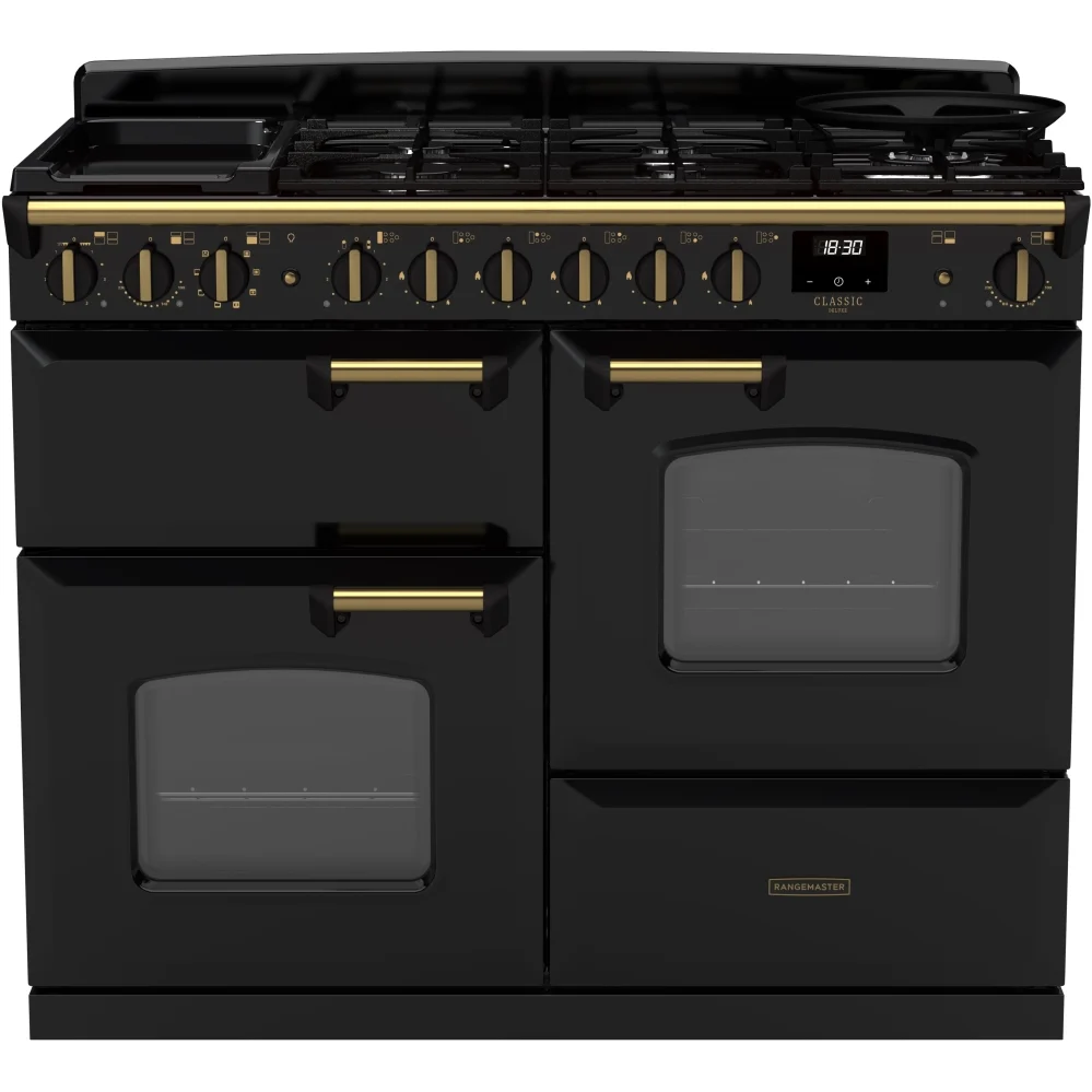 Rangemaster CLDLO110DFPGBL/AB1 - Black 110cm Dual Fuel Range Cooker - 5 Year Warranty - Image 2