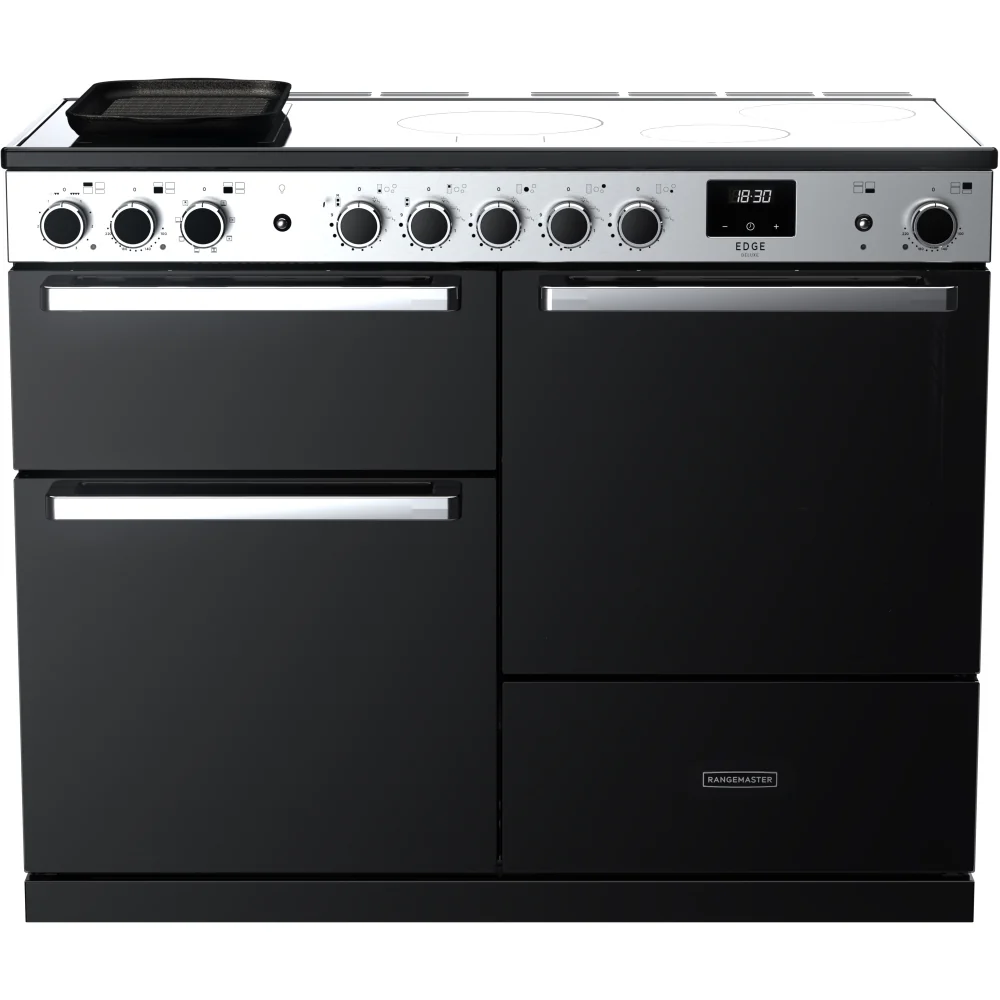 Rangemaster EDDLO110EIGBLK/CM1 Edge Deluxe 110cm Induction Black Glass/Chrome