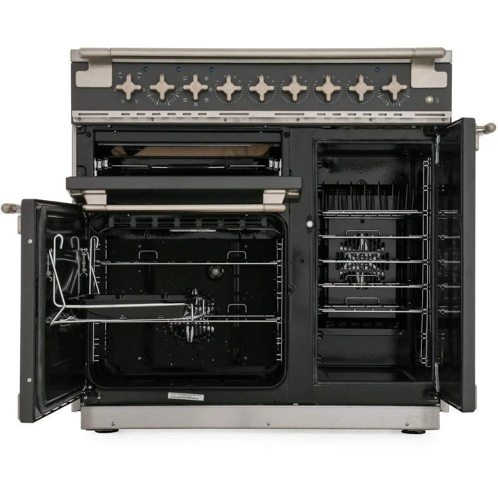 Rangemaster Elise ELS90EIRD - Cherry Red/Brushed Chrome Range Cooker - 90cm Induction - A Rated - Image 2