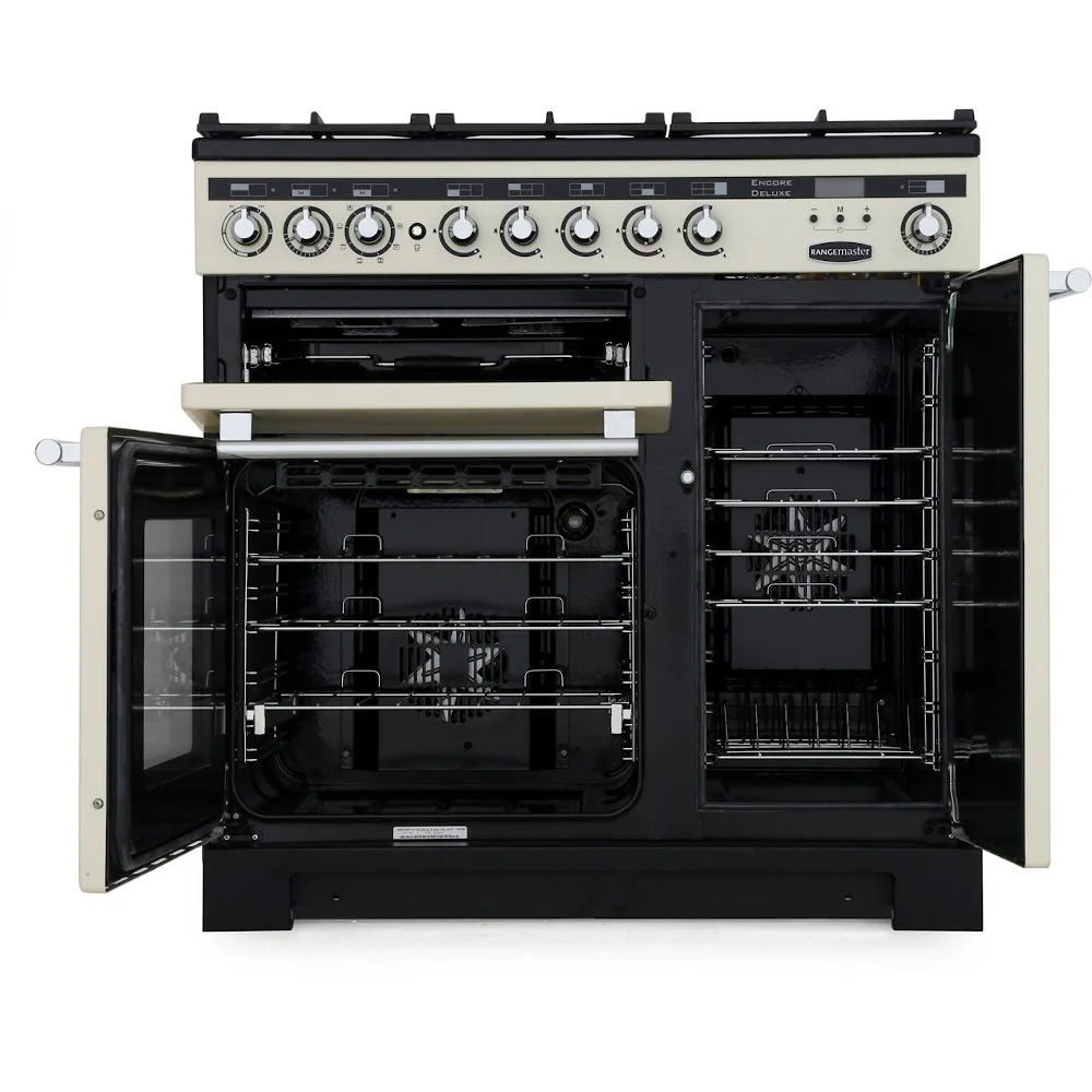 Rangemaster Encore EDL90DFFBL/C - Black Dual Fuel Range Cooker - 90cm - A Rated - Image 2