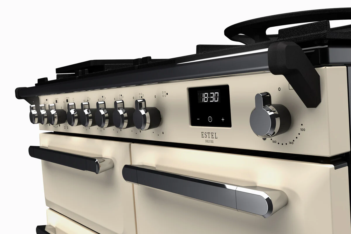 Rangemaster ESDL100DFPPCR/CM1 Estel Deluxe 100cm Dual Fuel Pale Cream/Chrome - Image 2