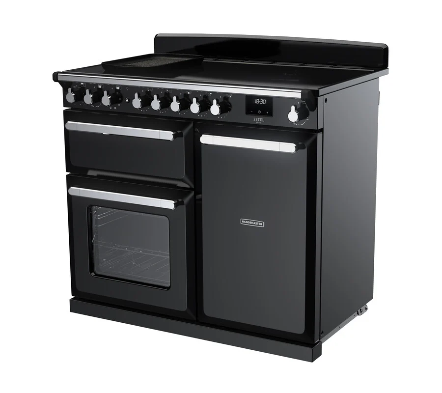 Rangemaster ESDL100EIPGBL/CM1 Estel Deluxe 100cm Induction Black/Chrome - Image 3