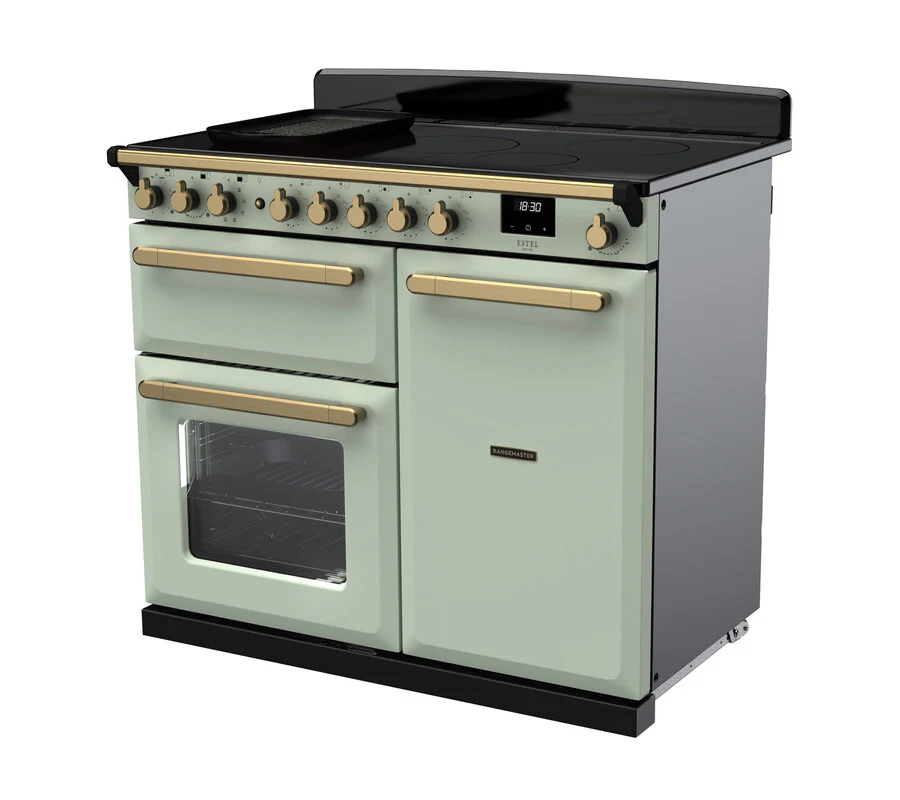 Rangemaster ESDL100EIPMNT/AB1 Estel Deluxe 100cm Induction Mint/Antique Brass - Image 3