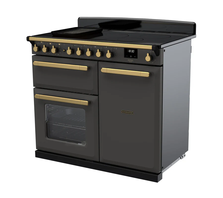 Rangemaster ESDL100EIPSLT/AB1 Estel Deluxe 100cm Induction Slate/Antique Brass - Image 3