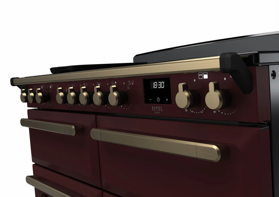 Rangemaster ESDLB110EIPBOR/AB1 Estel Deluxe 110cm BC Induction Bordeaux/Antique Brass - Image 3