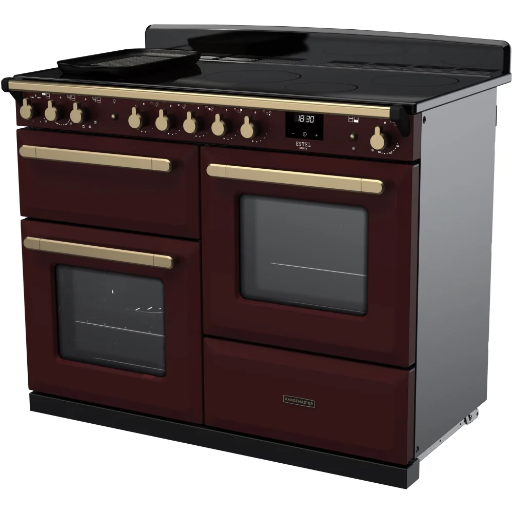 Rangemaster ESDLO110EIPBOR/AB1 Estel Deluxe 110cm Induction Bordeaux/Antique Brass - Image 2