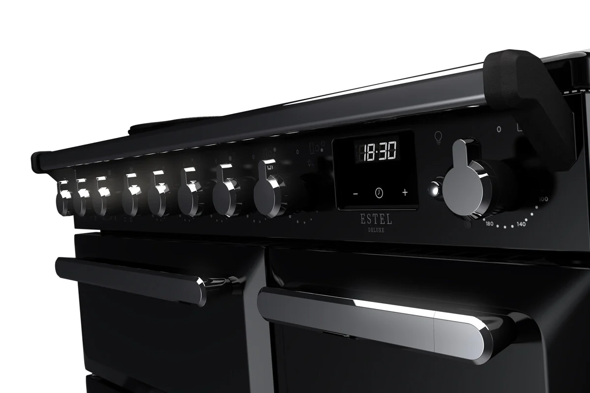 Rangemaster ESDL90EIPGBL/CM1 Estel Deluxe 90cm Induction Black/Chrome - Image 2