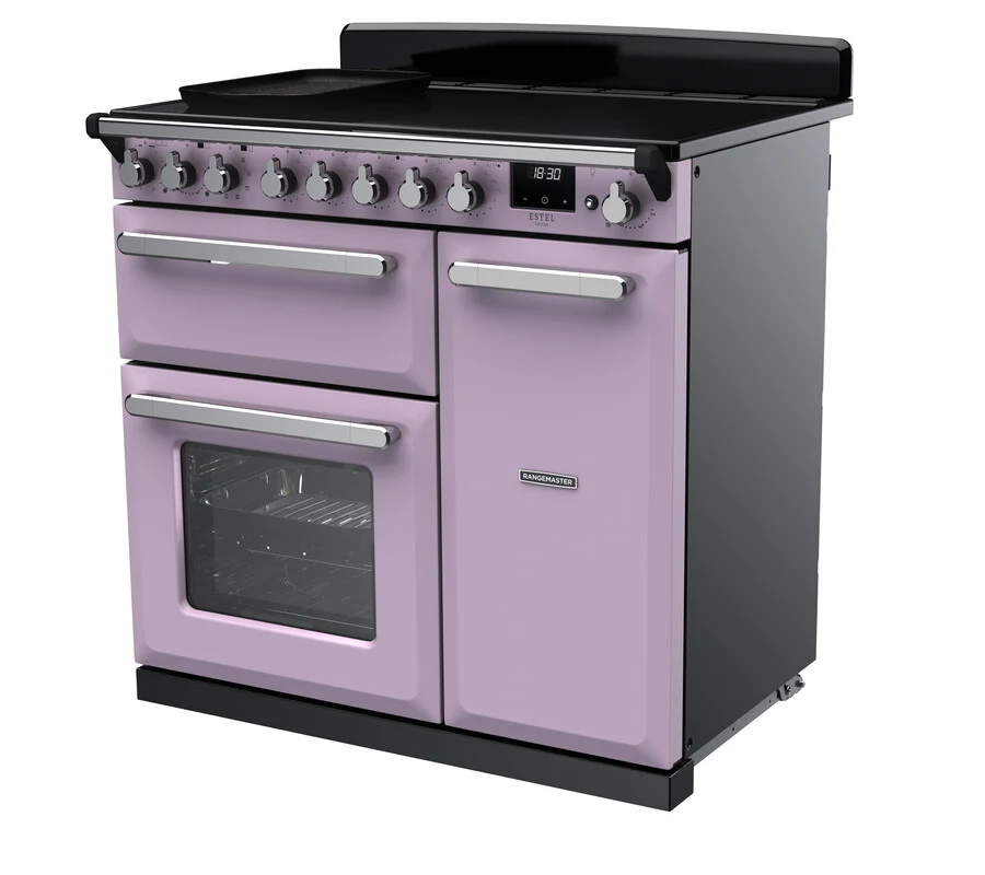 Rangemaster ESDL90EIPHTH/CM1 Estel Deluxe 90cm Induction Heather/Chrome - Image 3