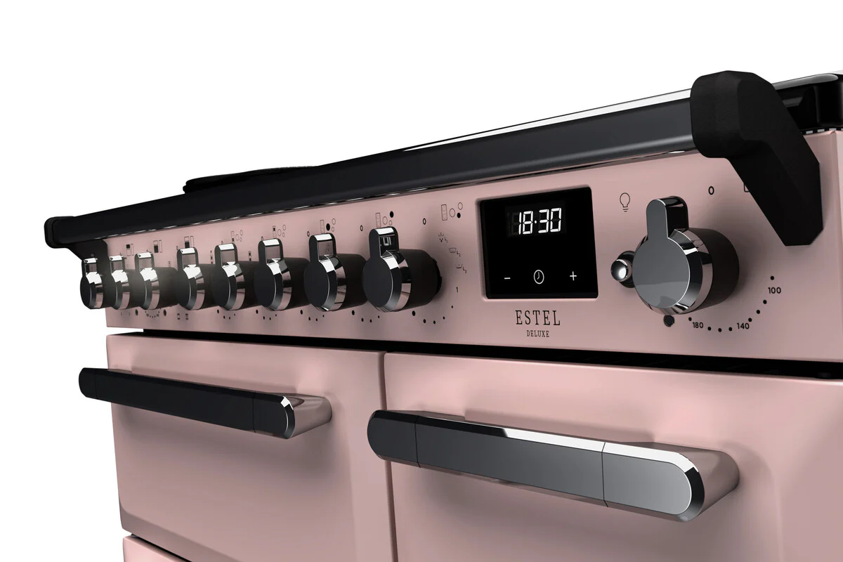 Rangemaster ESDL90EIPPPK/CM1 Estel Deluxe 90cm Induction Pale Pink/Chrome - Image 2
