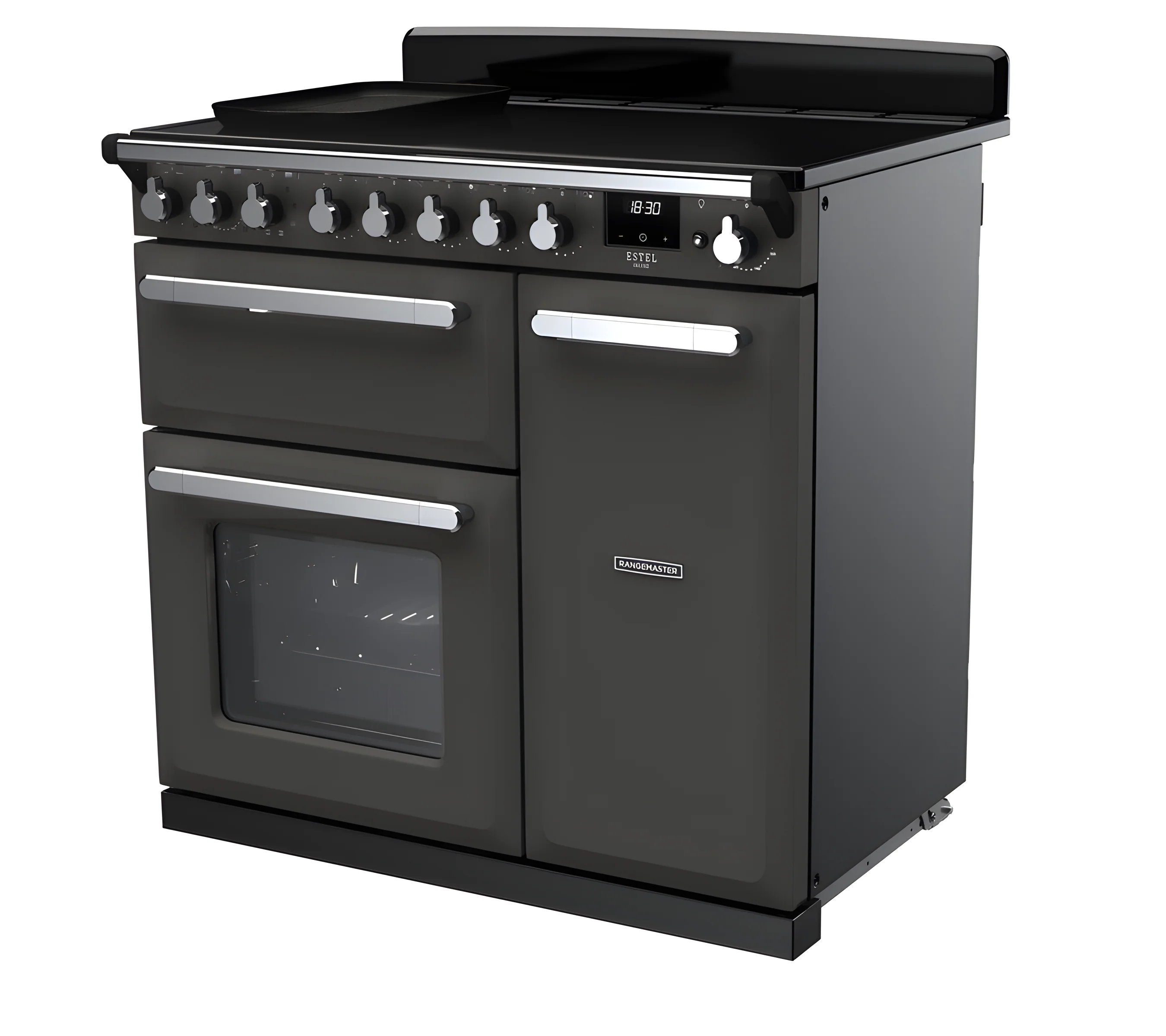 Rangemaster ESDL90EIPSLT/CM1 Estel Deluxe 90cm Induction Slate/Chrome - Image 3