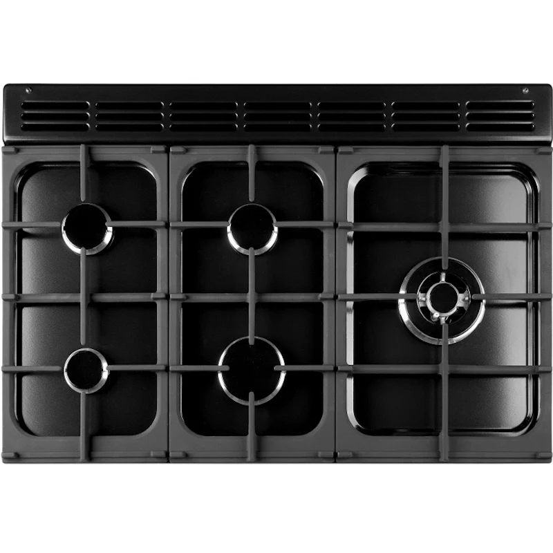 Rangemaster KCH100NGFBL/C - Black/Chrome Gas Range Cooker - 100cm - A+ Energy - Image 3