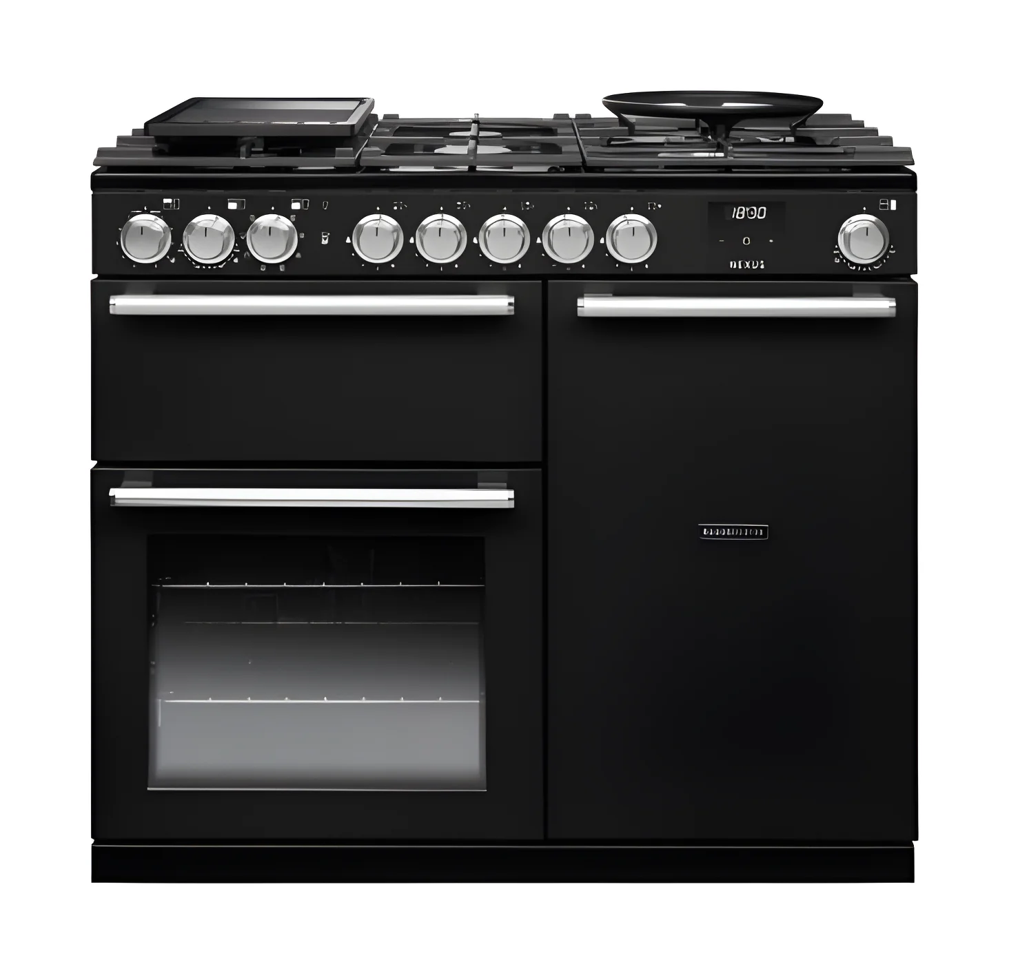 Rangemaster NEX100DFPCBL/CM1 - Charcoal Black 100cm Range Cooker - Dual Fuel - A Energy