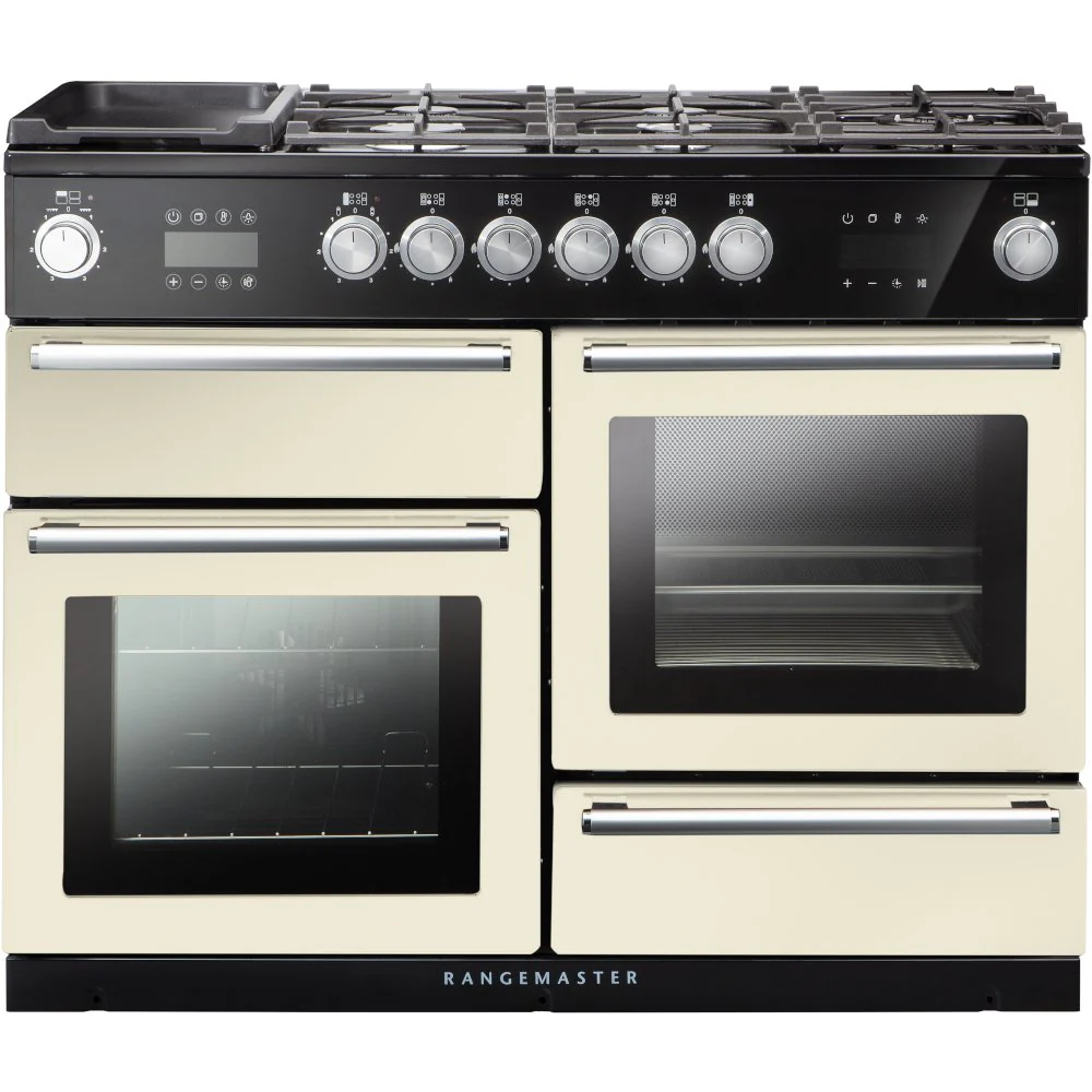 Rangemaster NEX110SODFFIV/C - Ivory Range Cooker - 114L Dual Fuel with Steam - Image 2