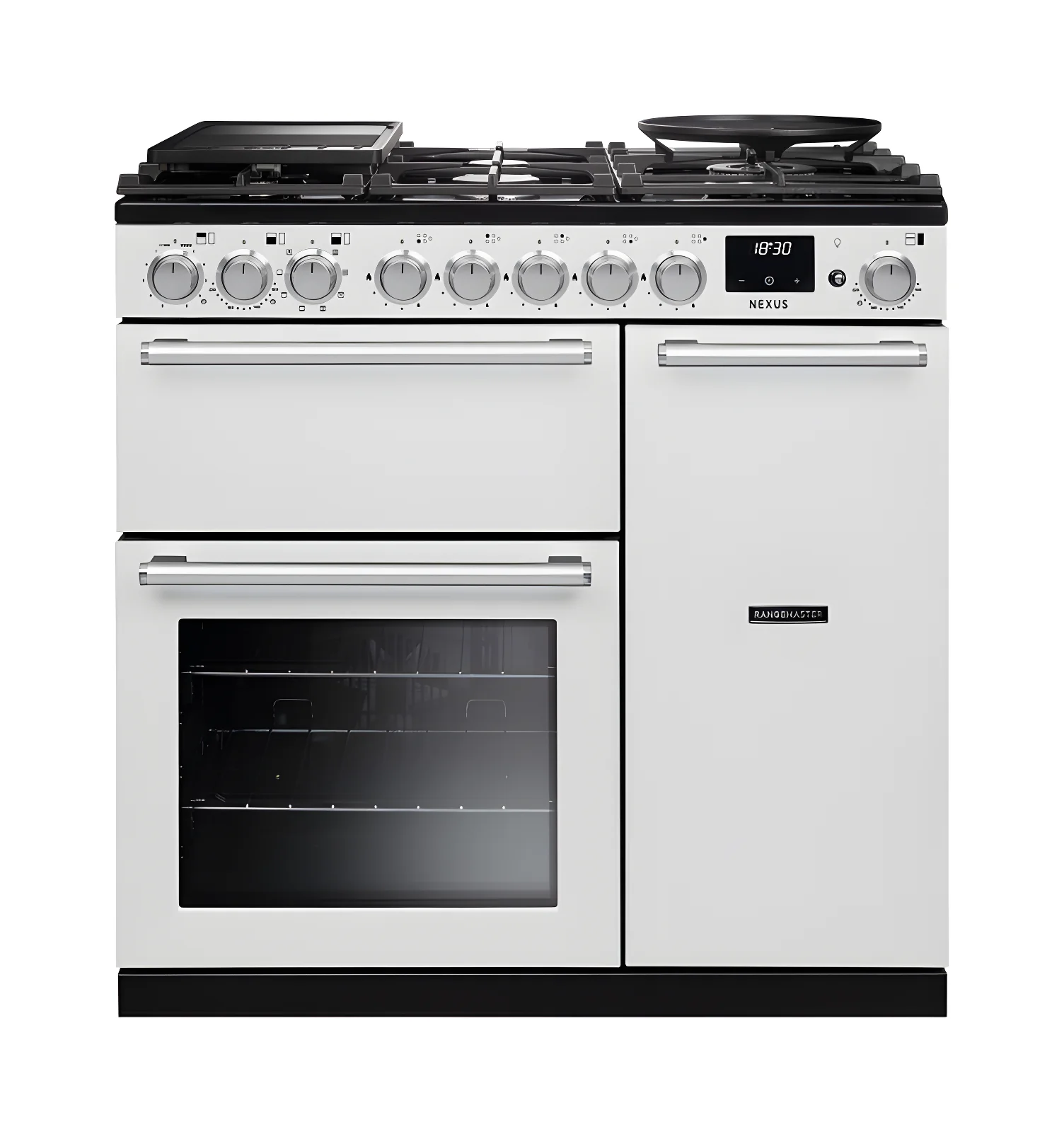 Rangemaster Nexus NEX90DFPWHT/CM1 - White Dual Fuel Range Cooker - 90cm - A Energy