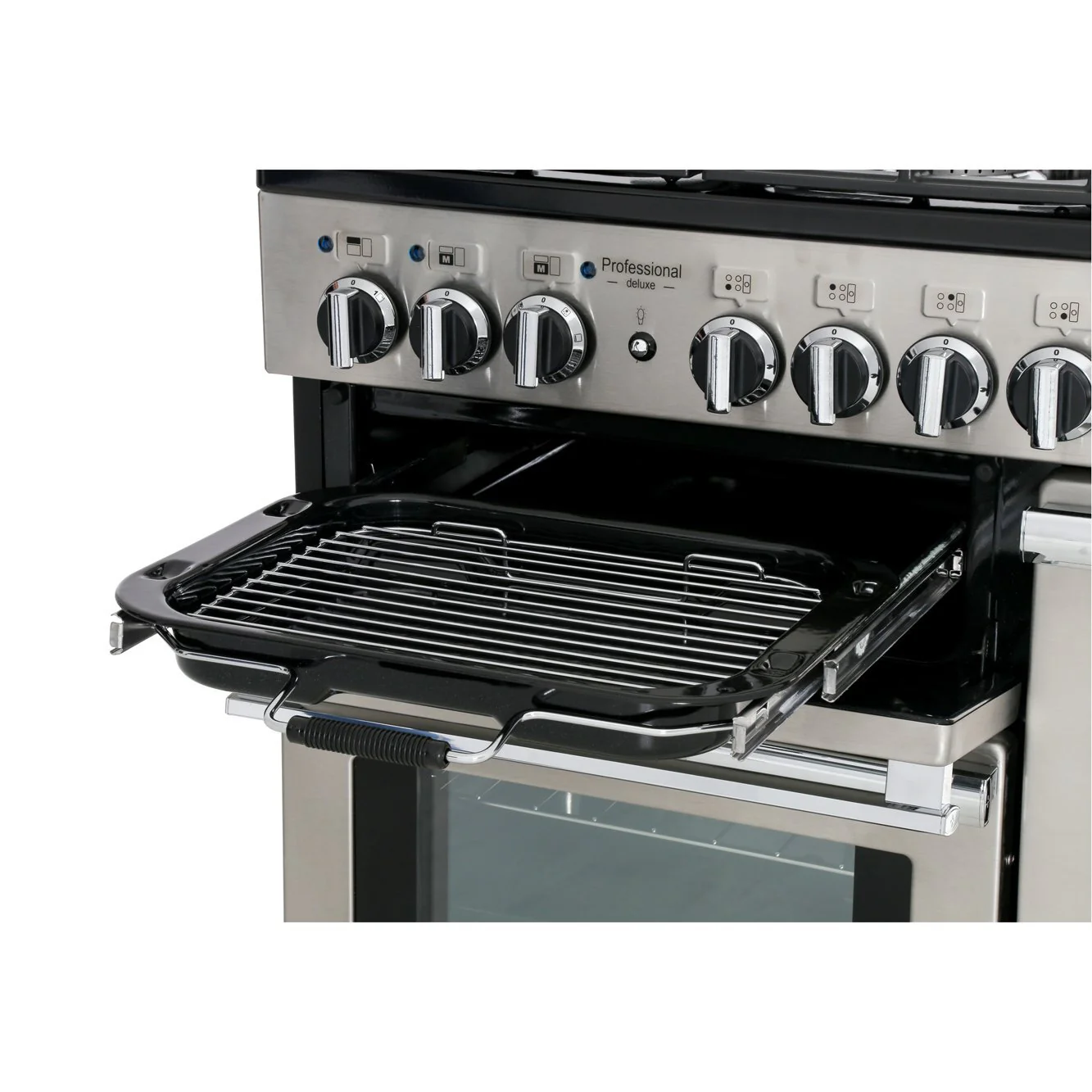 Rangemaster PDL100DFFSS/C - Stainless Steel/Chrome Dual Fuel Range Cooker - 155L Capacity - A Energy Rating - Image 3