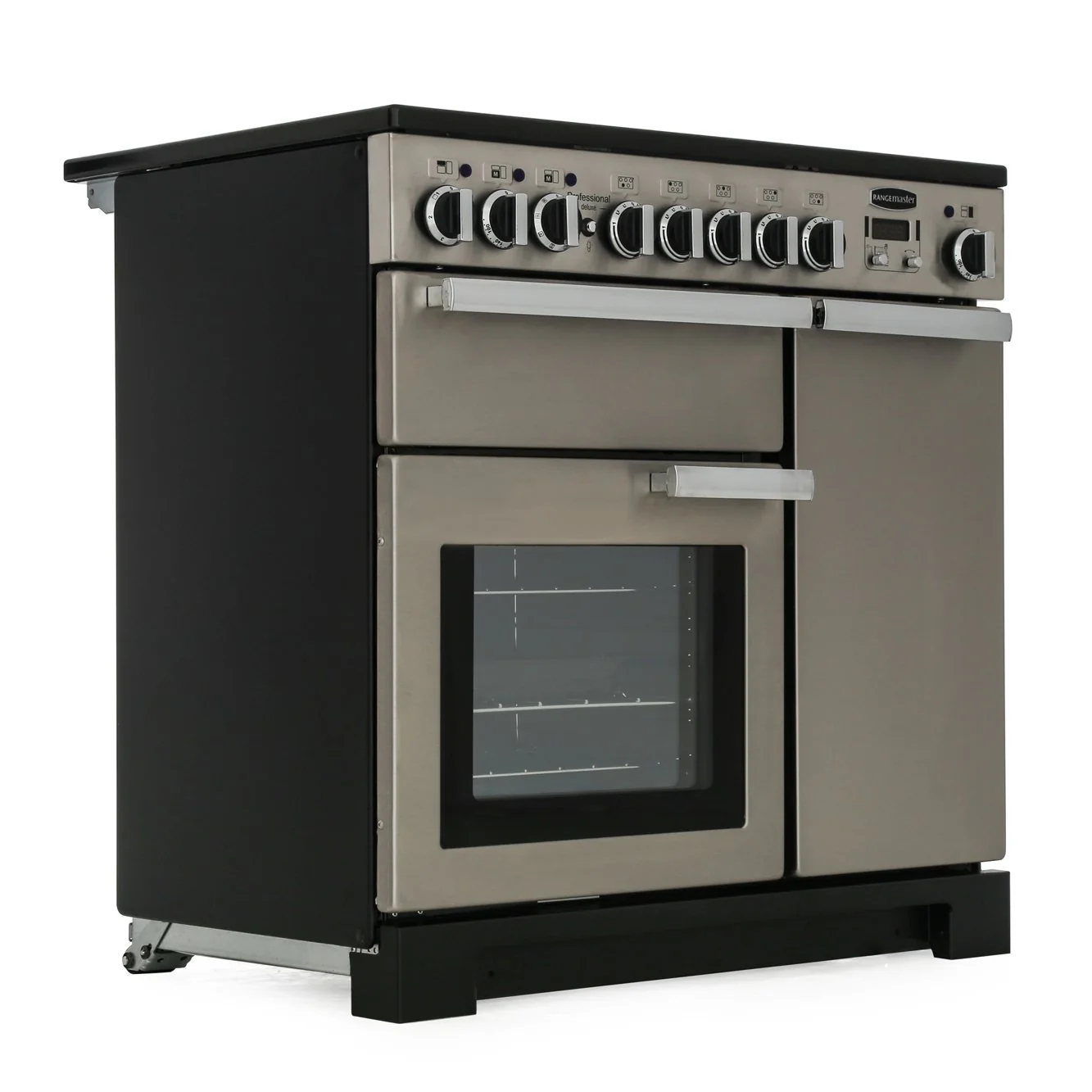 Rangemaster Professional Deluxe PDL90EISS/C - Stainless Steel / Chrome 90cm Induction Range Cooker - 5 Zones - 140L Capacity - A Rated - Image 3