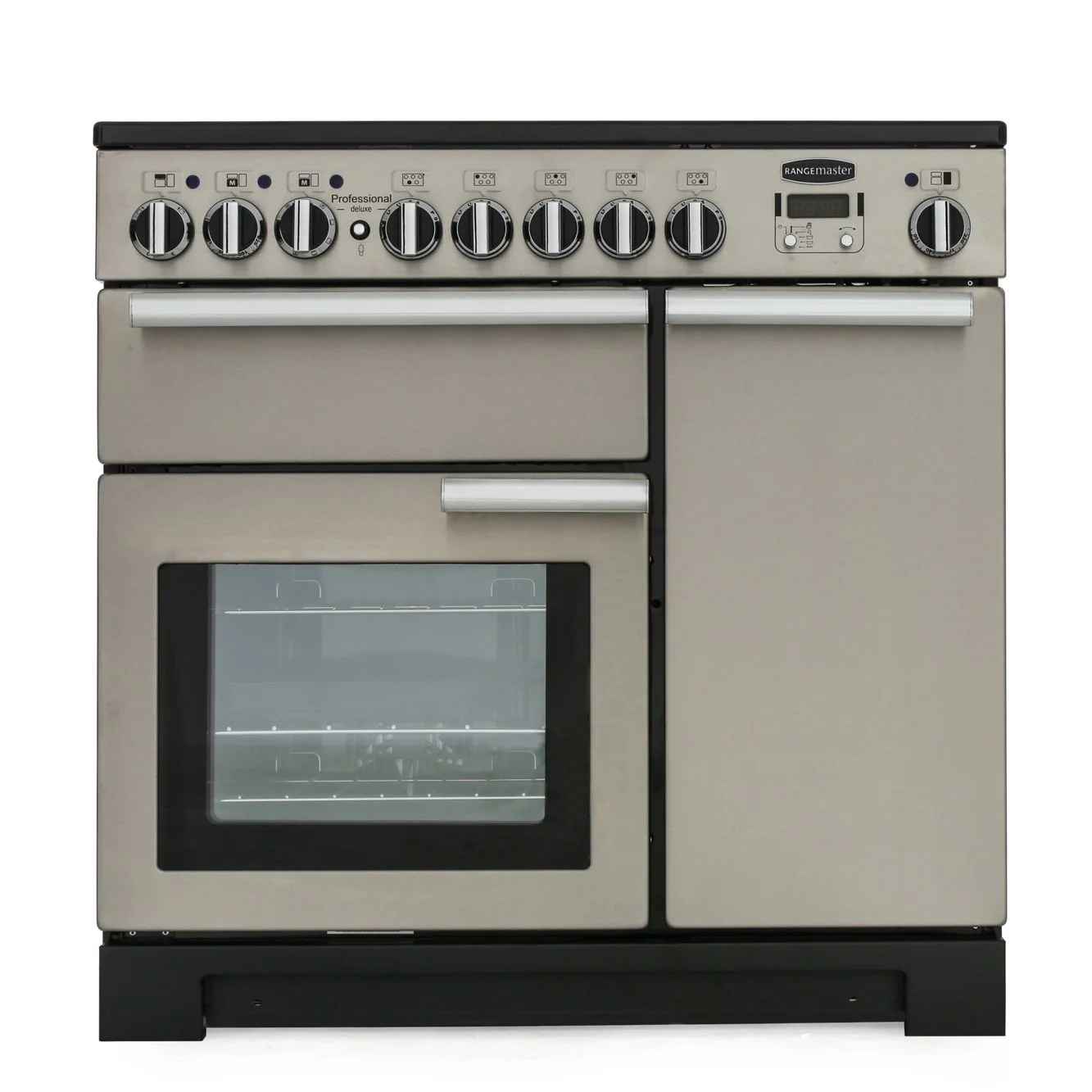 Rangemaster Professional Deluxe PDL90EISS/C - Stainless Steel / Chrome 90cm Induction Range Cooker - 5 Zones - 140L Capacity - A Rated - Image 4