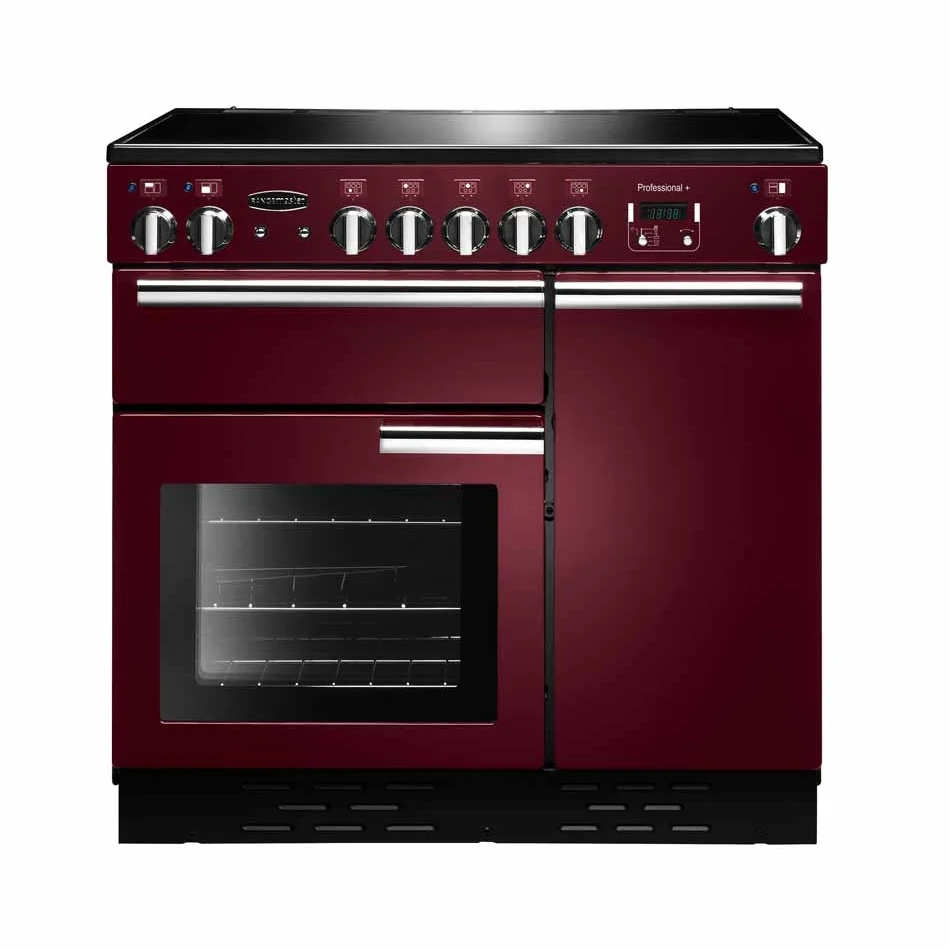 Rangemaster Professional Plus PROP90ECCY/C - Cranberry/Chrome 90cm Range Cooker - Ceramic Hob - A Rated